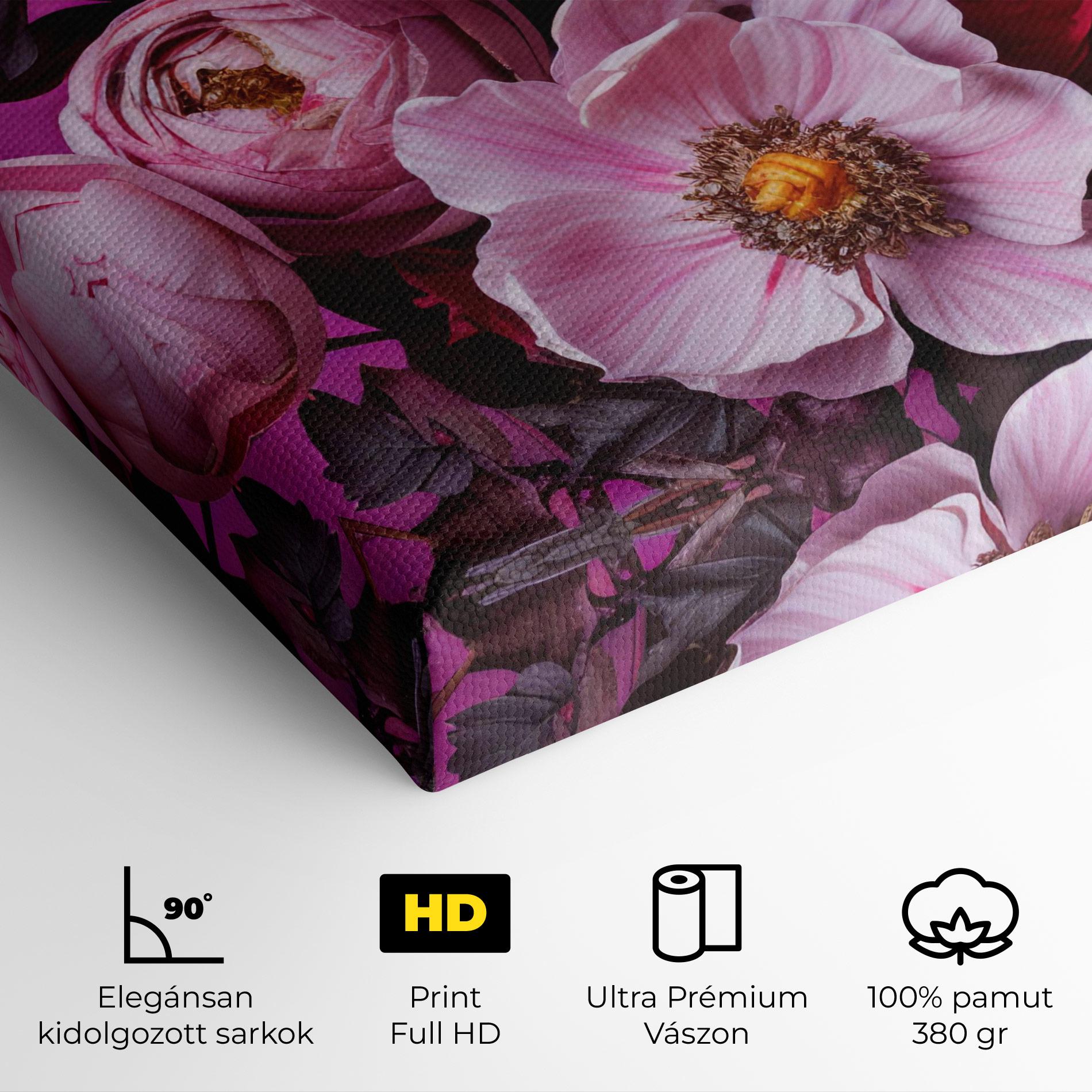 Vászonkép Pink Red Bouquet mockup 4