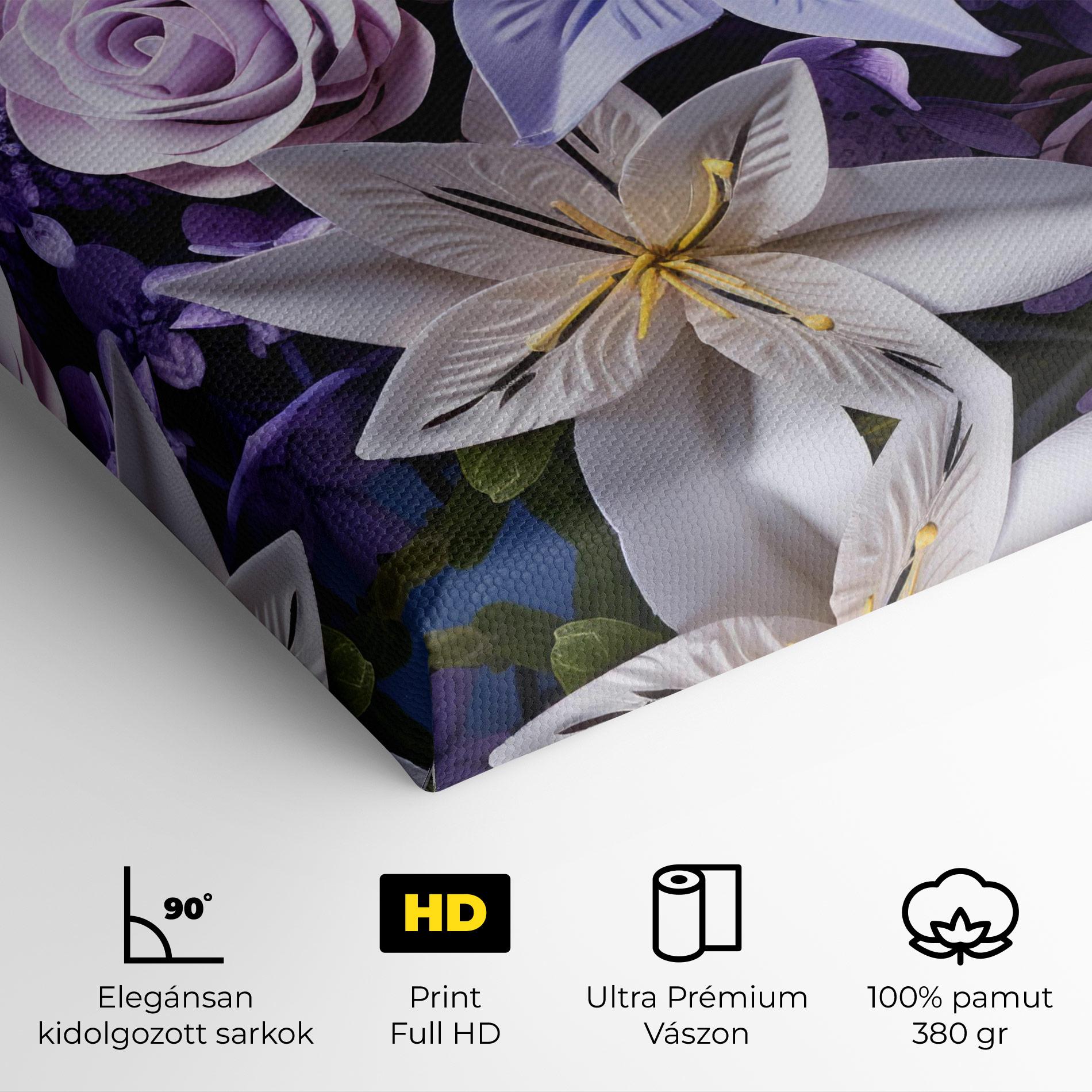 Vászonkép Purple Cute Bouquet mockup 4