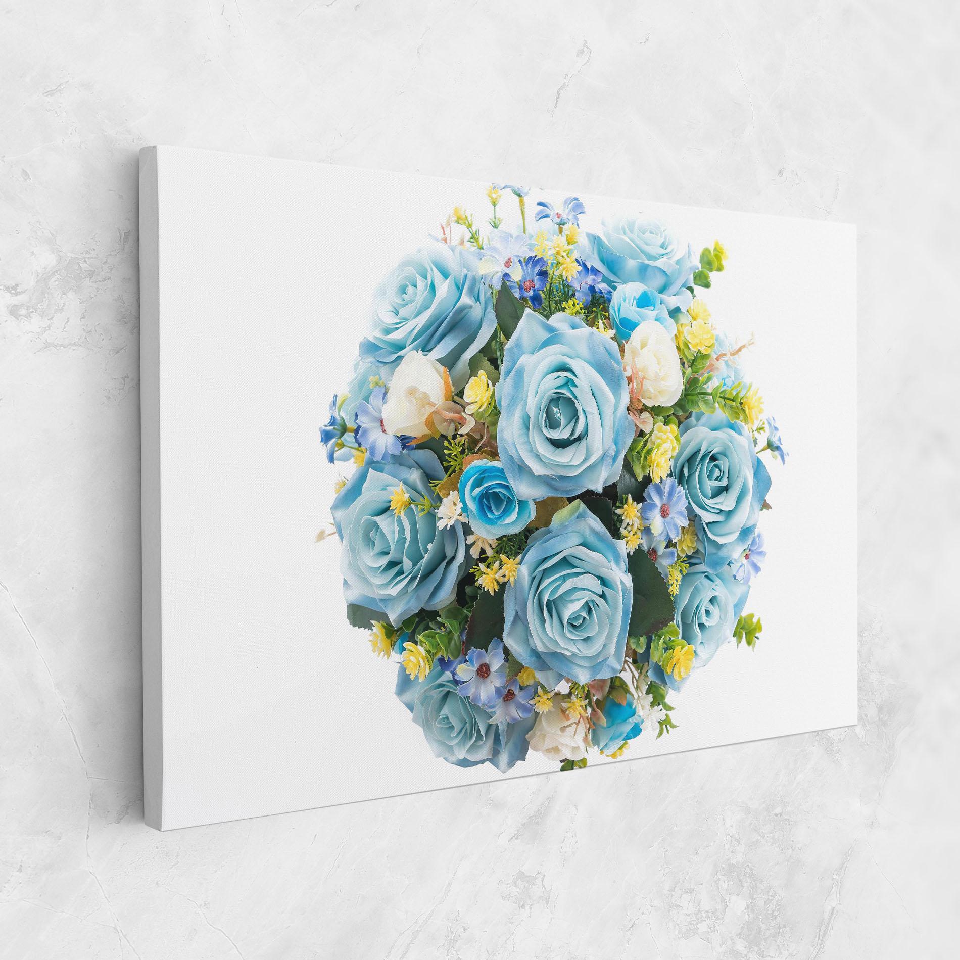 Vászonkép Blue Roses Bouquet mockup 1