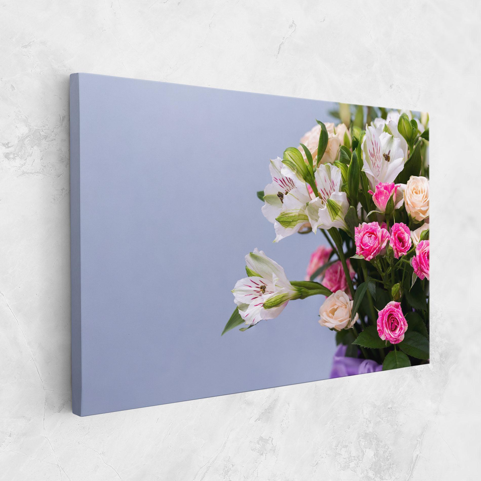 Vászonkép White Pink Bouquet mockup 1
