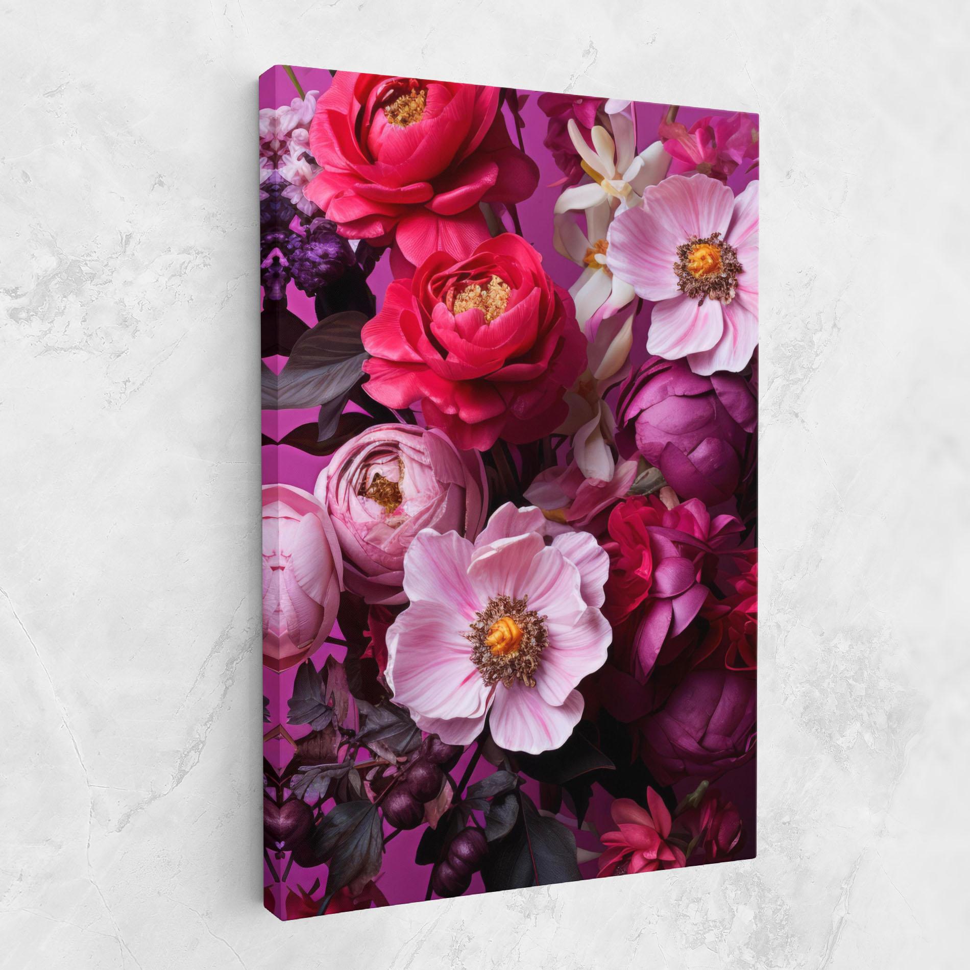 Vászonkép Pink Red Bouquet mockup 1