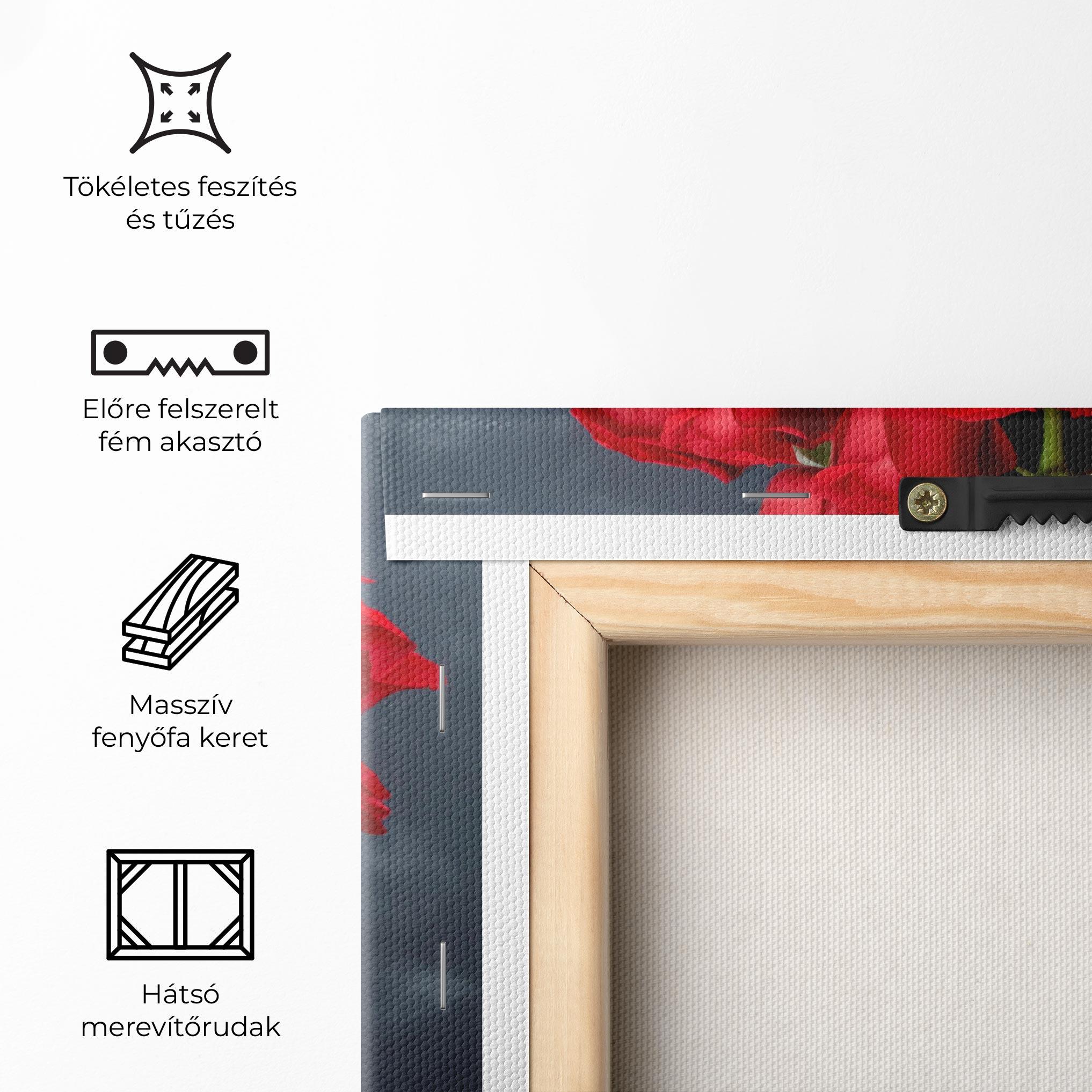 Vászonkép Beautiful Red Roses Bouquet mockup 5