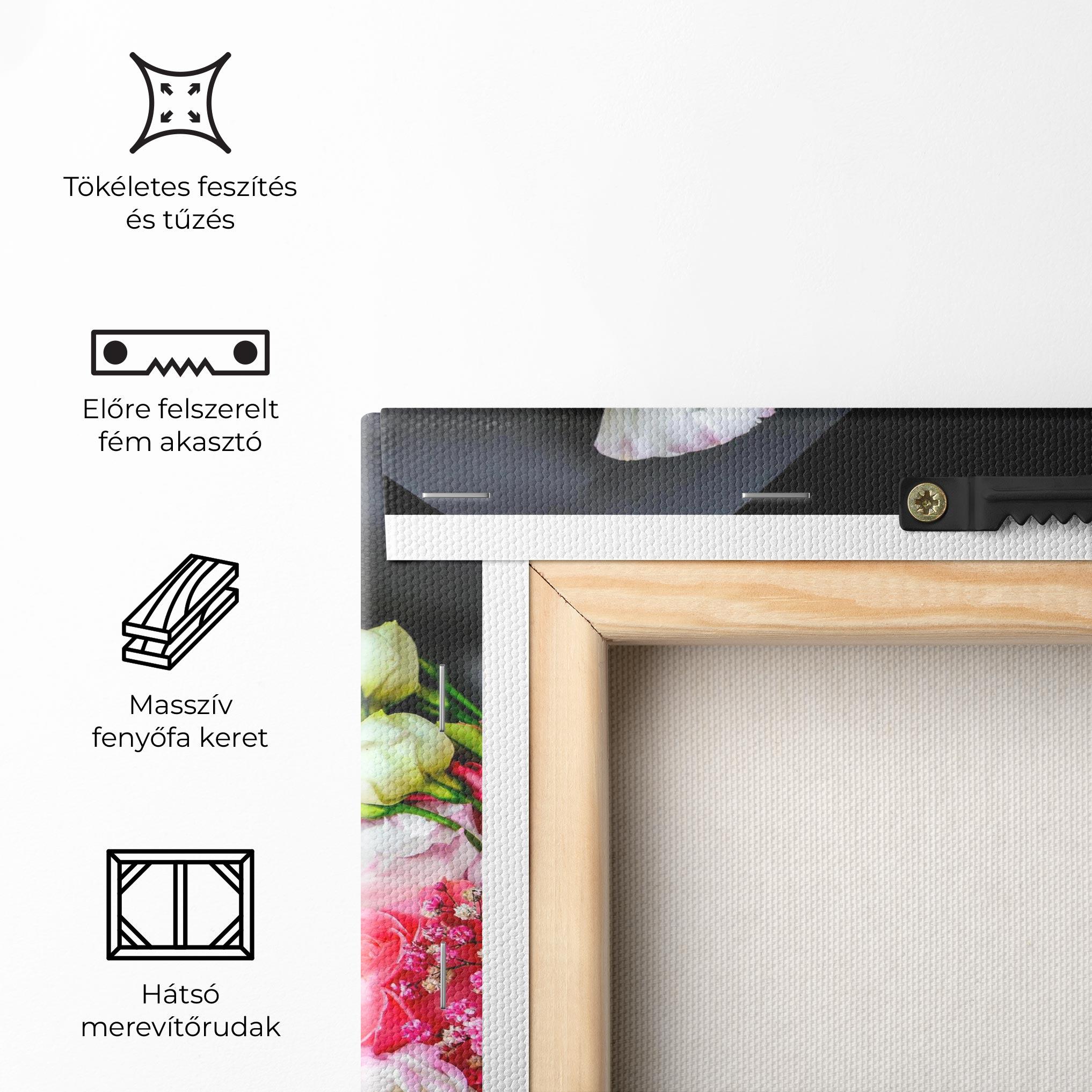 Vászonkép Cute Roses Bouquet mockup 5