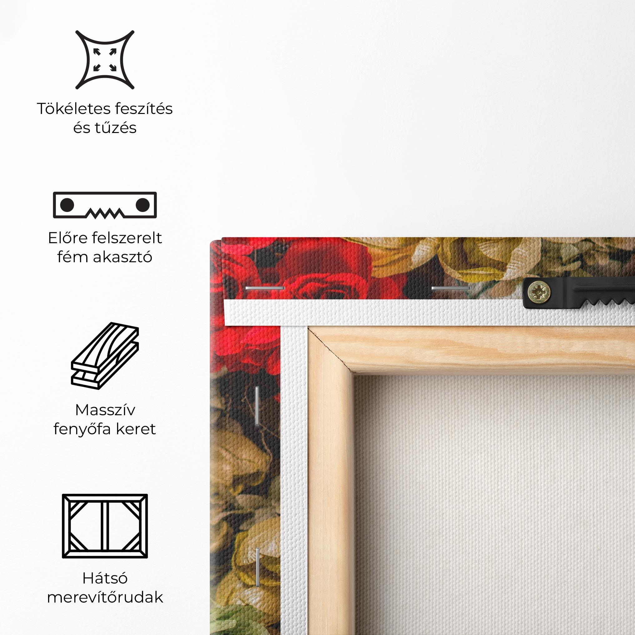 Vászonkép Fake Flowers Wall mockup 5