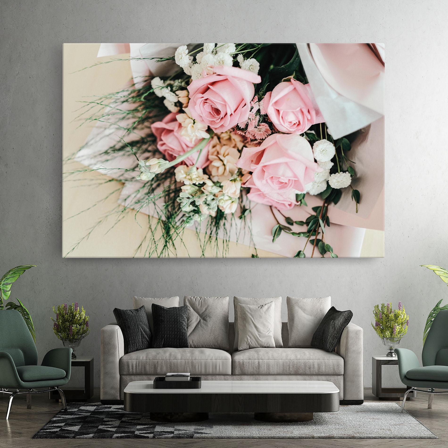 Vászonkép Baby Pink Bouquet mockup 7