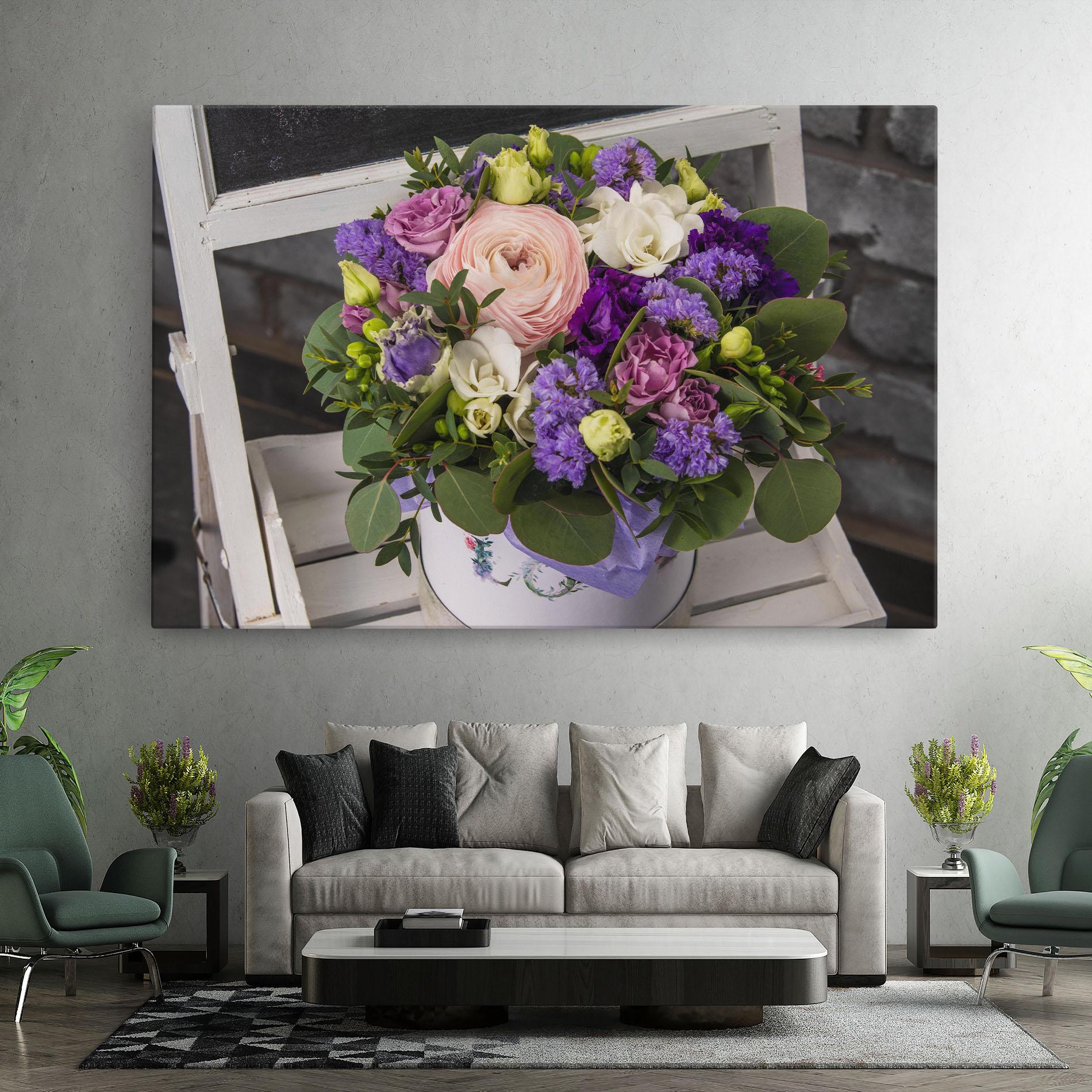 Vászonkép Big Pink Rose Bouquet mockup 7