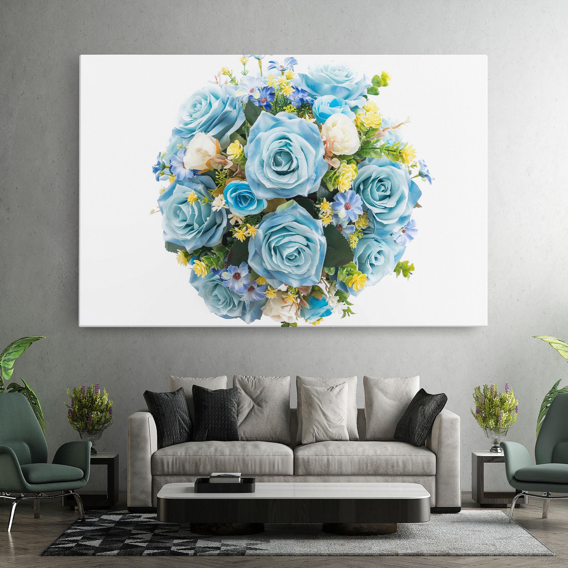 Vászonkép Blue Roses Bouquet mockup 7