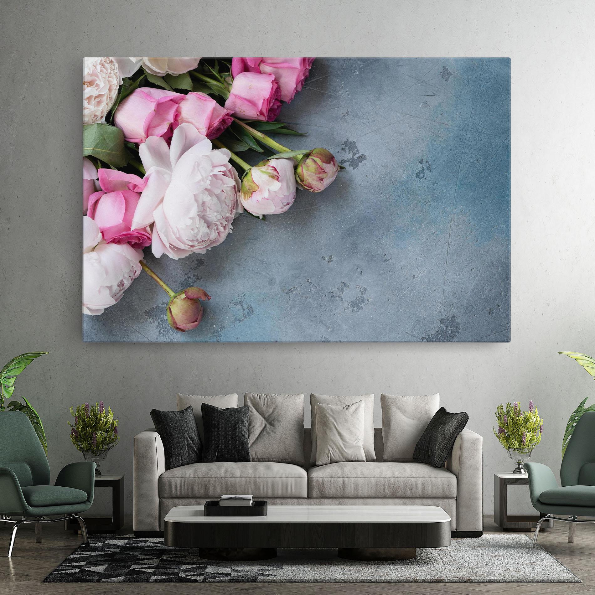 Vászonkép Cute Pink Peonies mockup 7