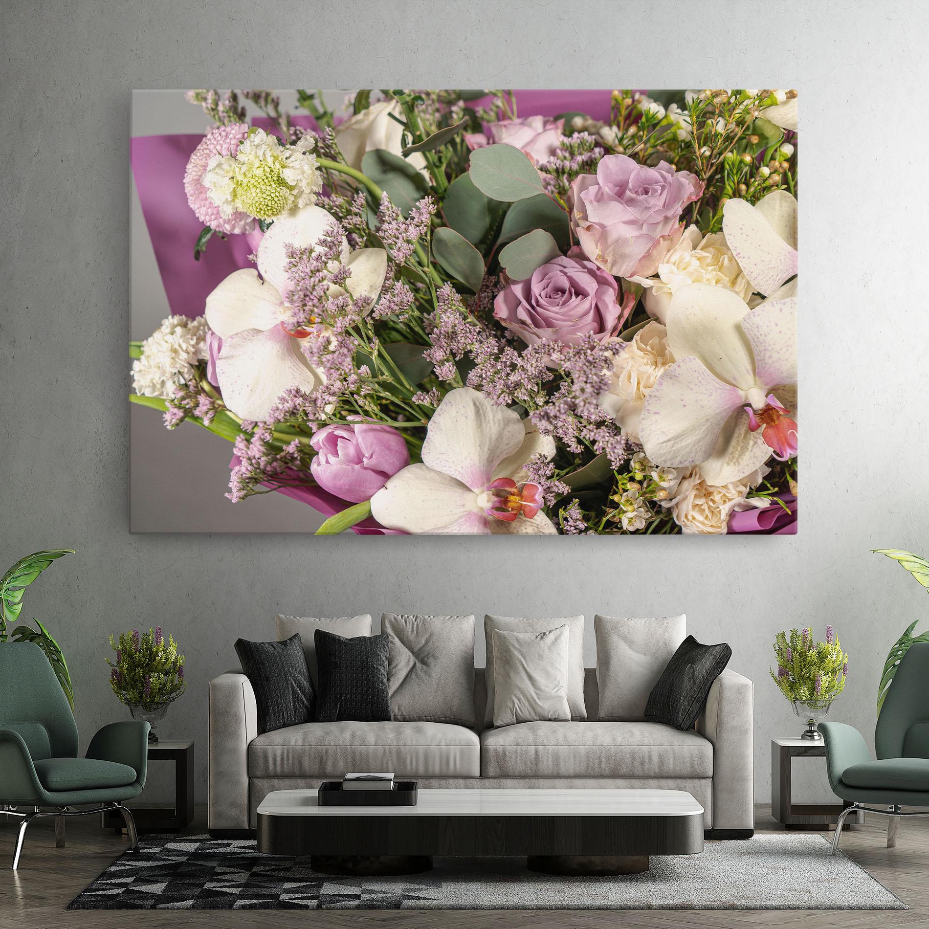 Vászonkép Cute Purple Bouquet mockup 7