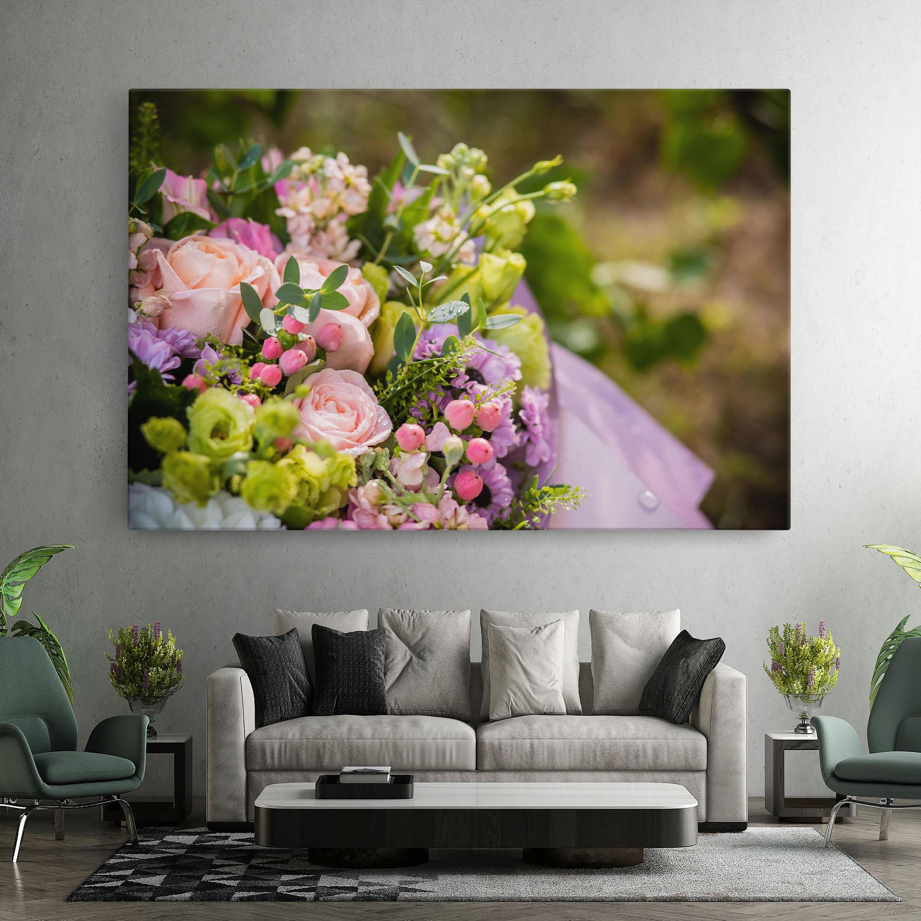 Vászonkép Green Pink Bouquet mockup 7