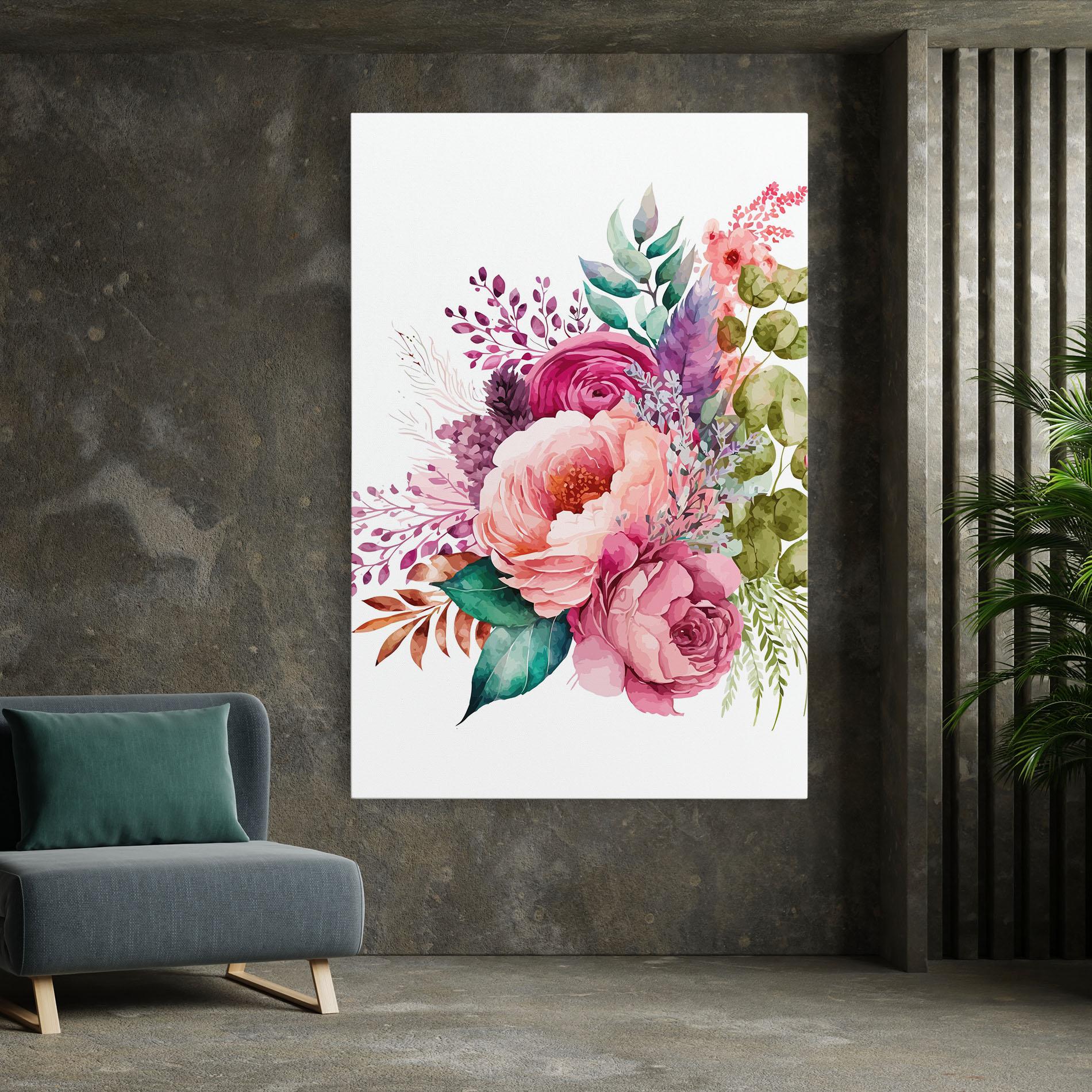 Vászonkép Bouquet Of Pink Roses mockup 7