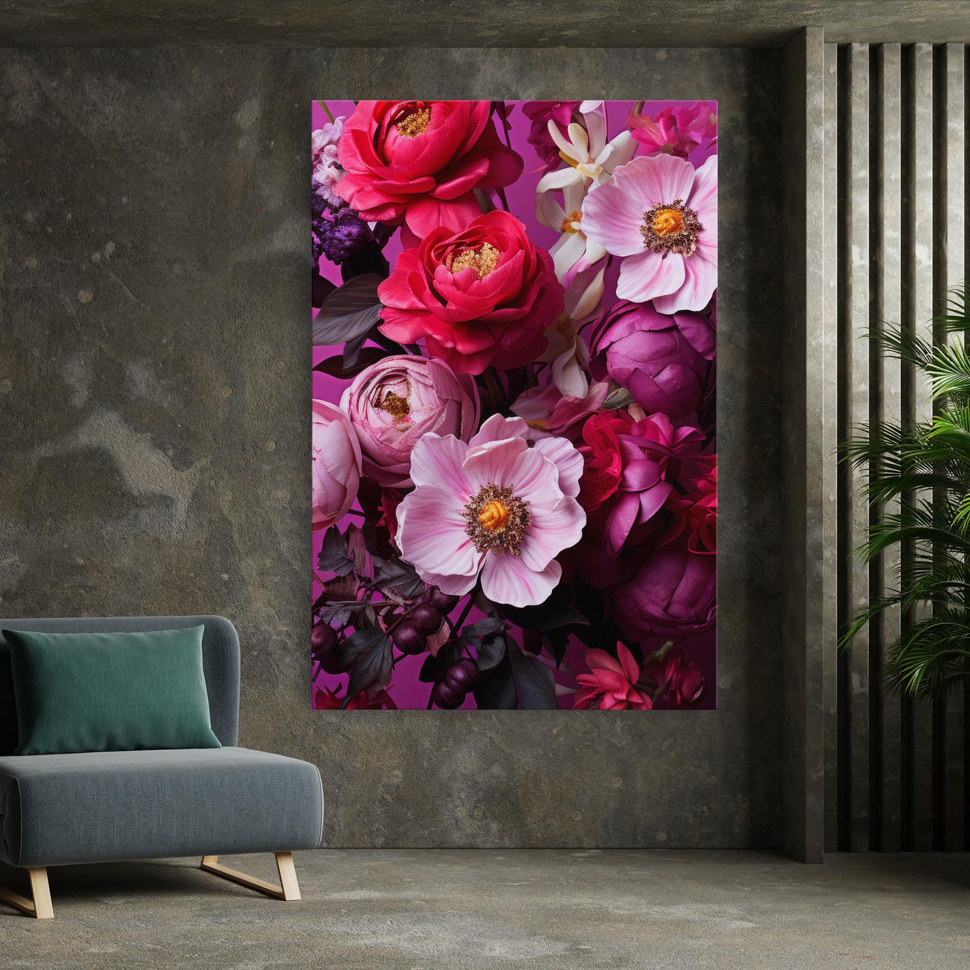 Vászonkép Pink Red Bouquet mockup 7