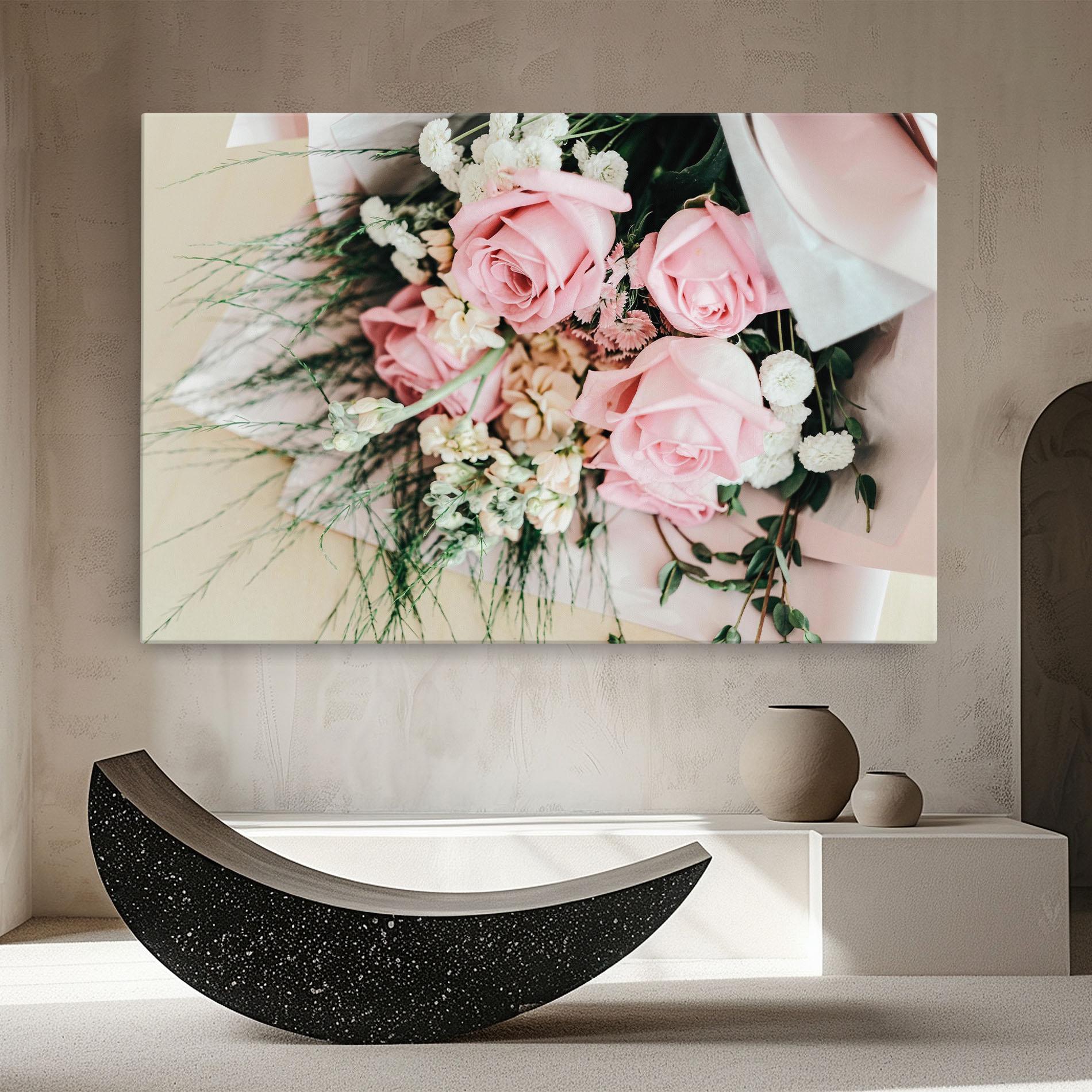 Vászonkép Baby Pink Bouquet mockup 8