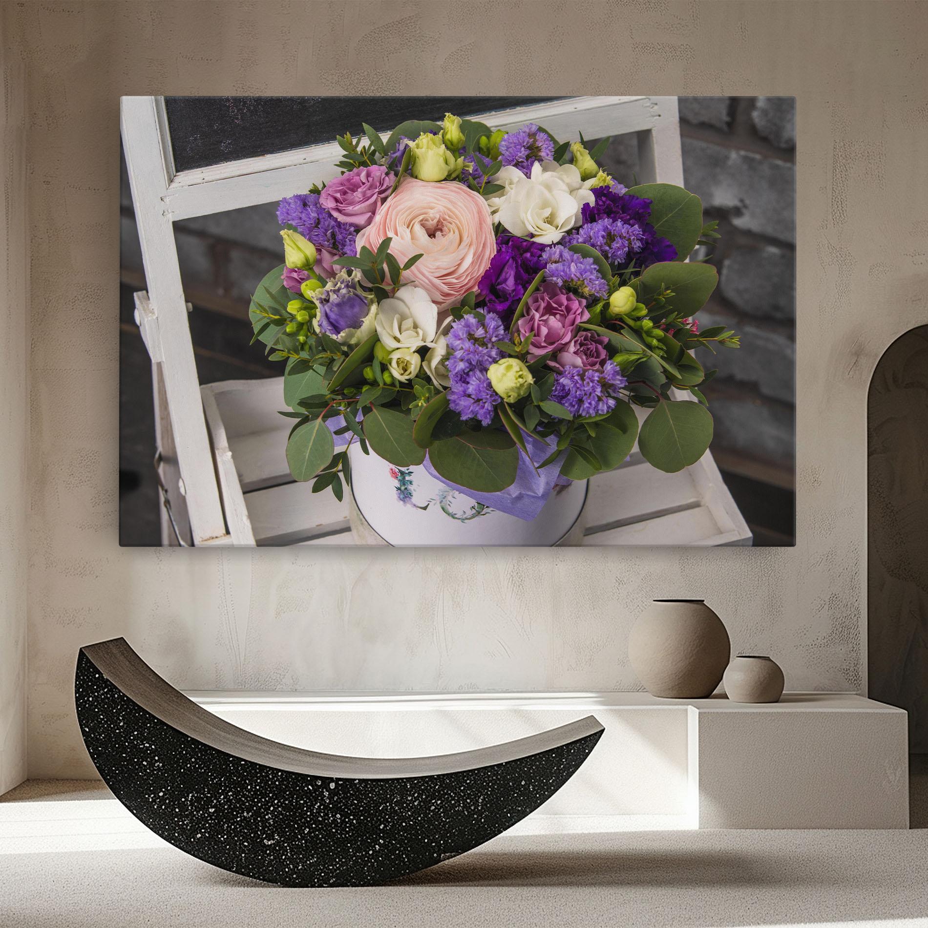 Vászonkép Big Pink Rose Bouquet mockup 8