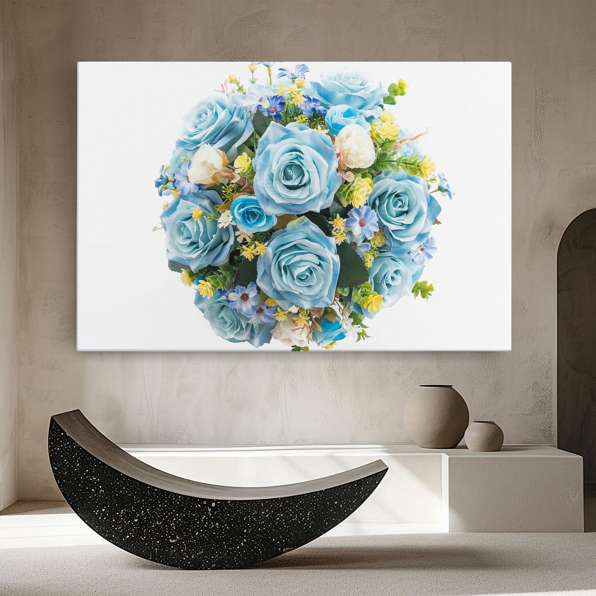 Vászonkép Blue Roses Bouquet mockup 8