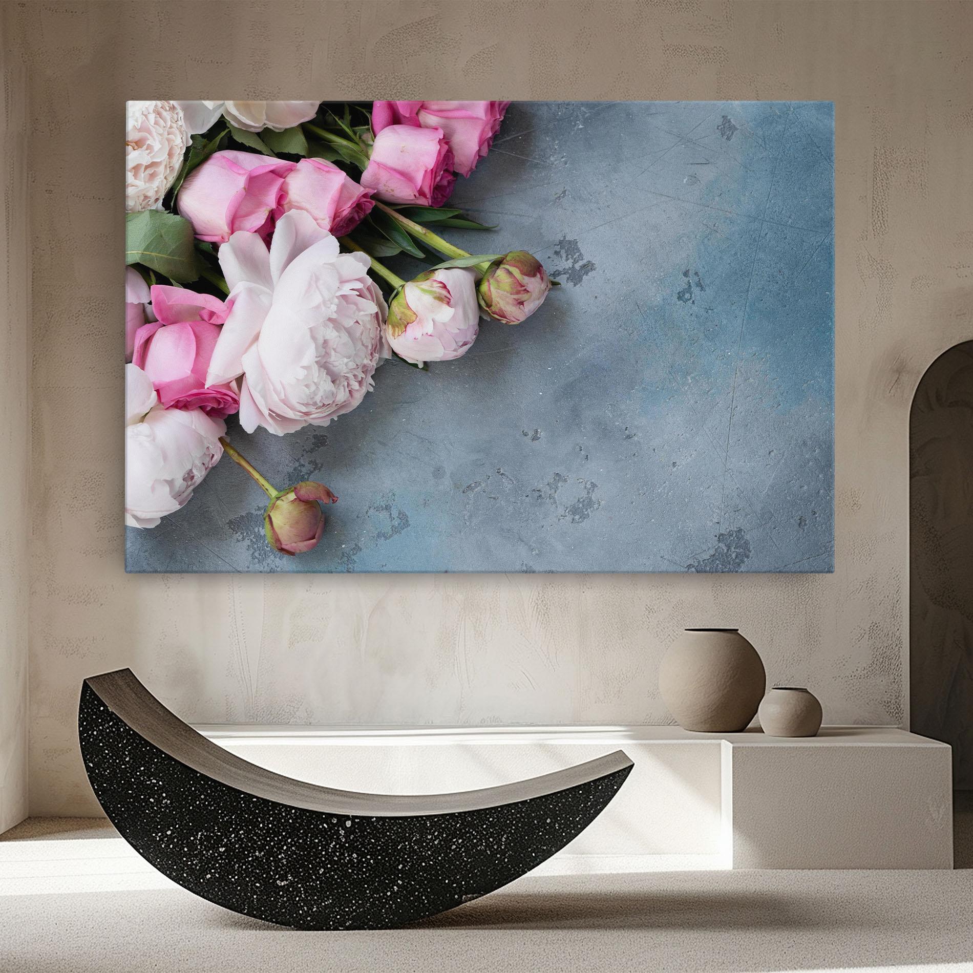 Vászonkép Cute Pink Peonies mockup 8