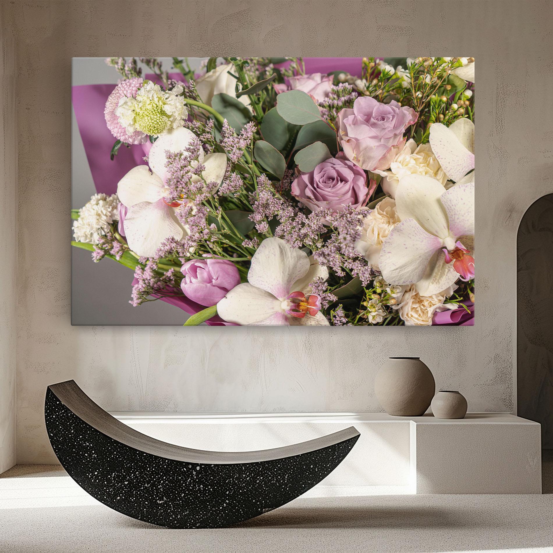 Vászonkép Cute Purple Bouquet mockup 8