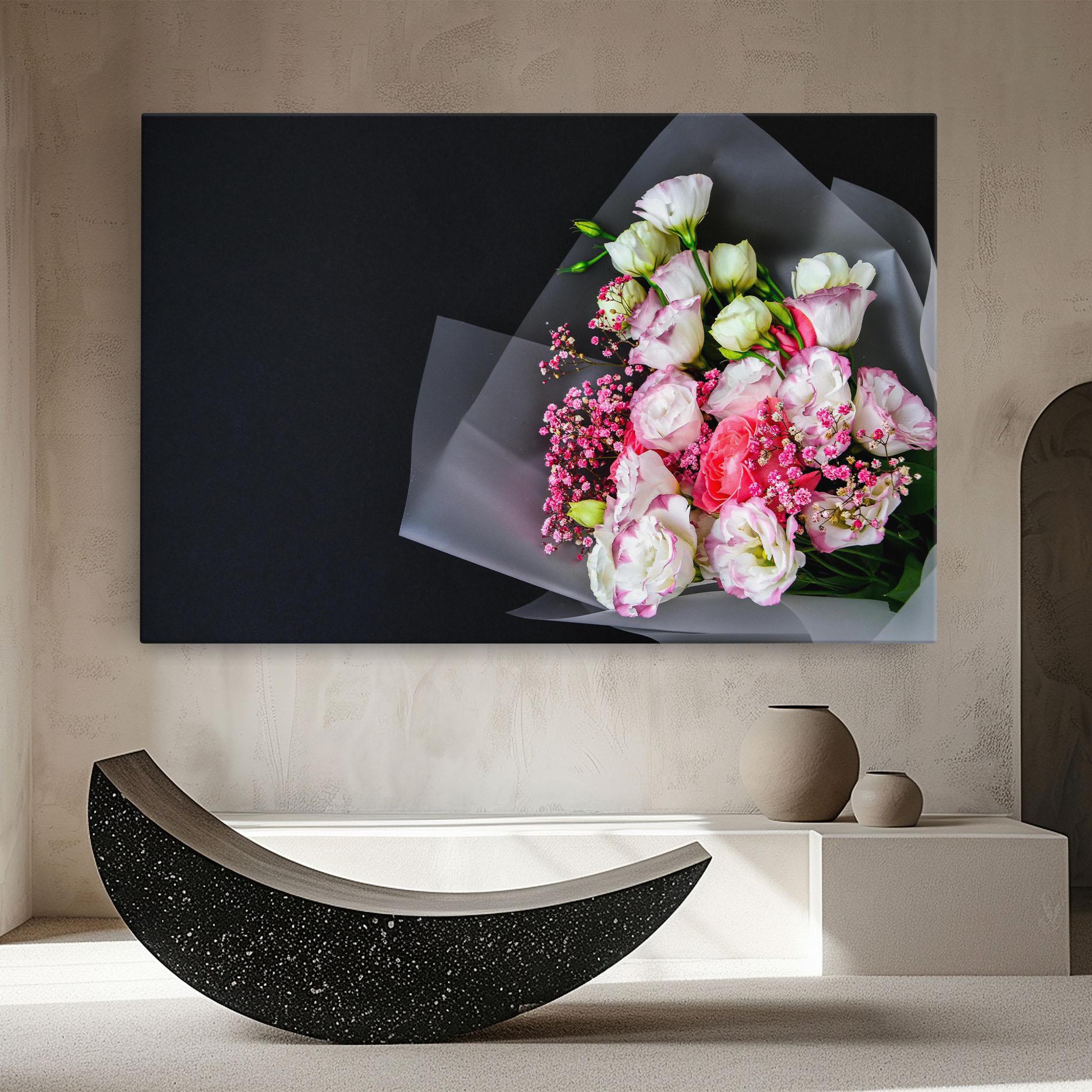 Vászonkép Cute Roses Bouquet mockup 8