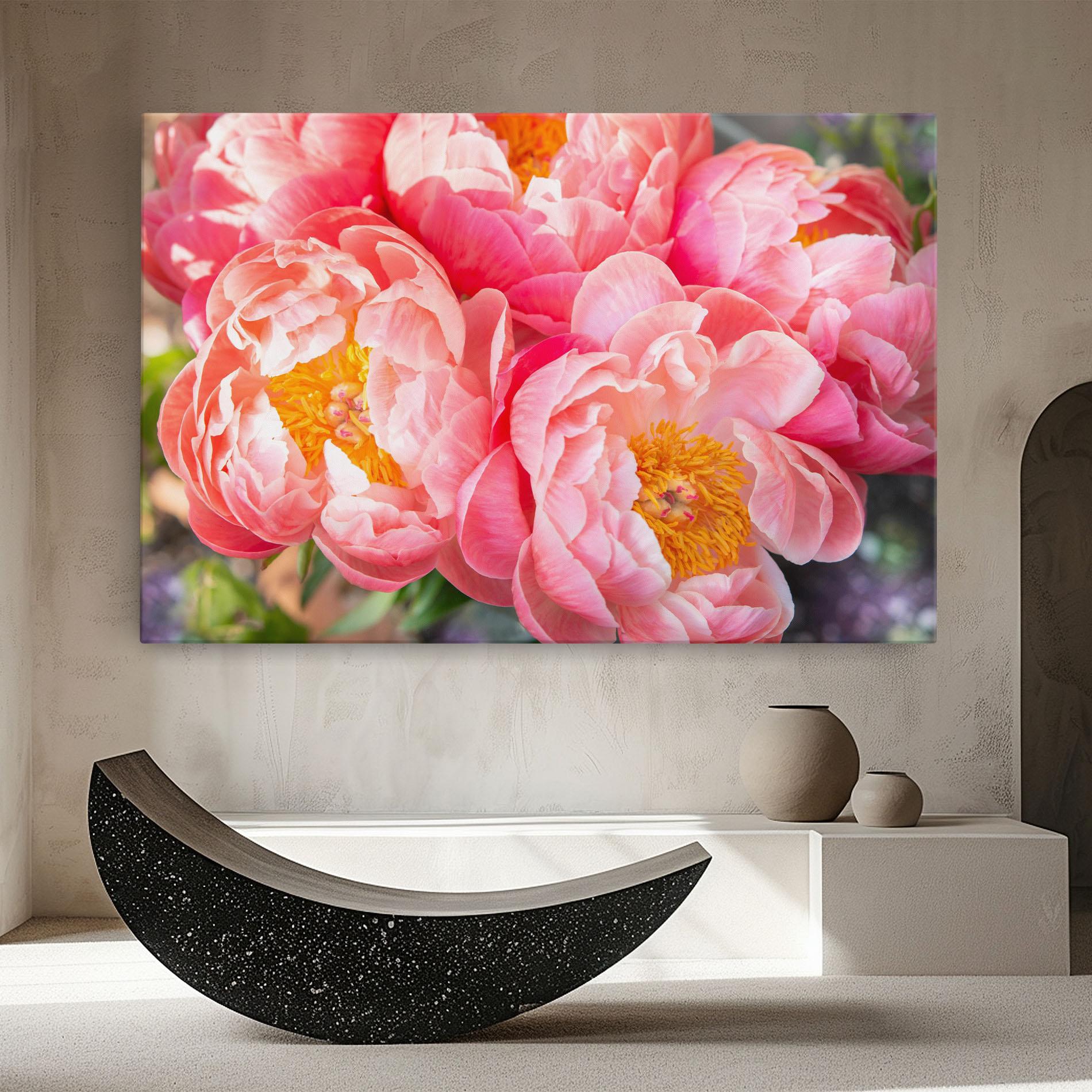 Vászonkép Opened Peonies Bouquet mockup 8