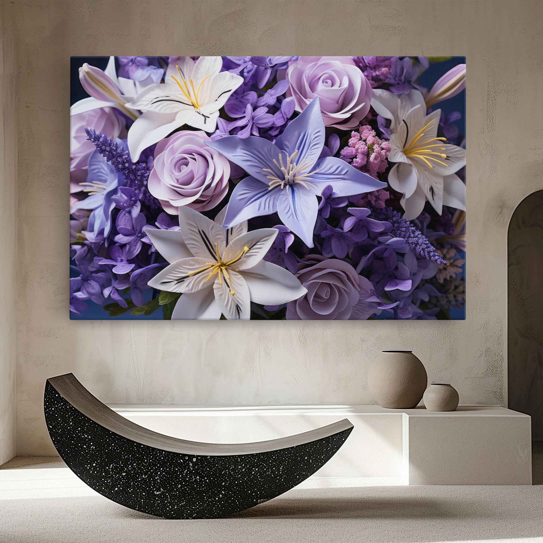 Vászonkép Purple Cute Bouquet mockup 8