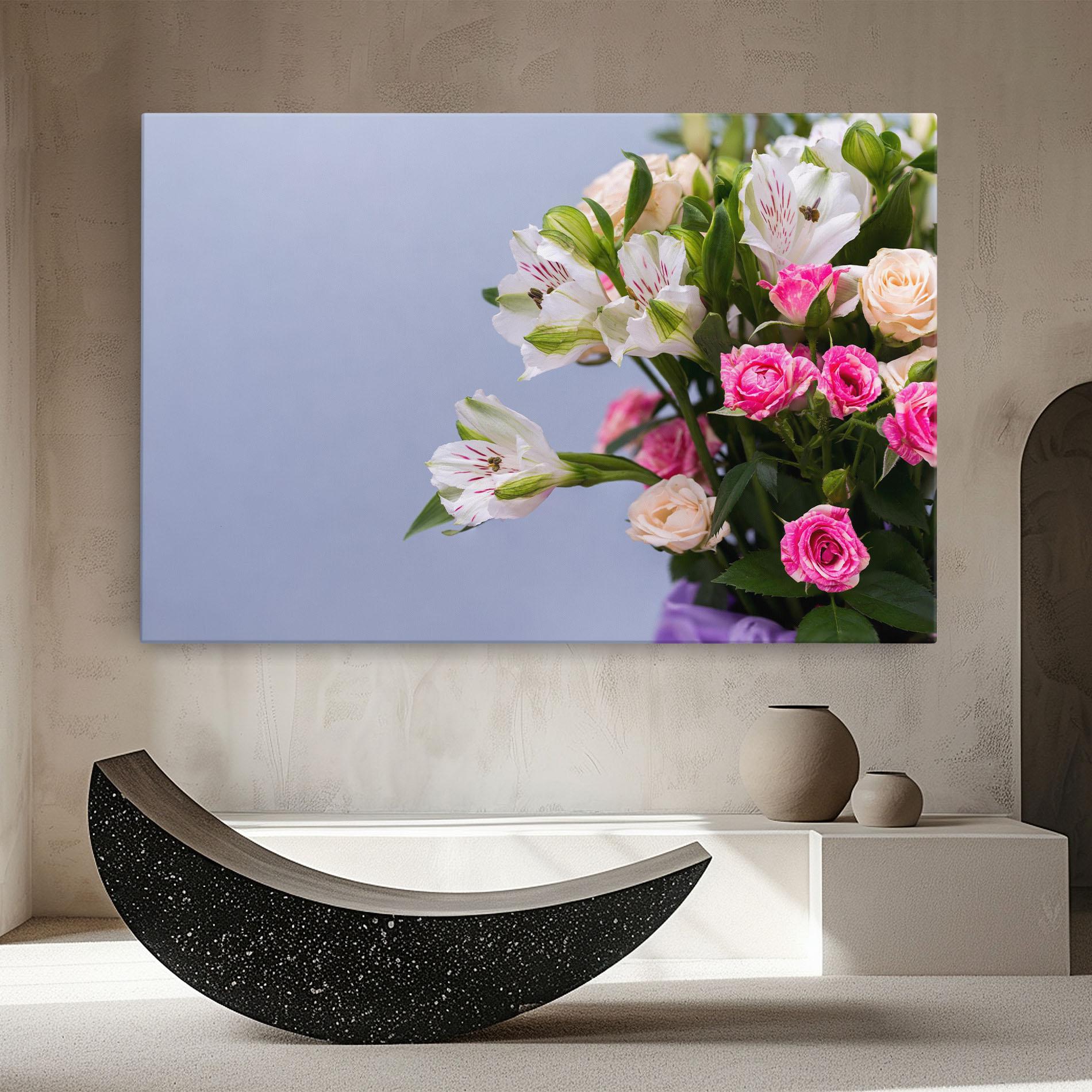 Vászonkép White Pink Bouquet mockup 8