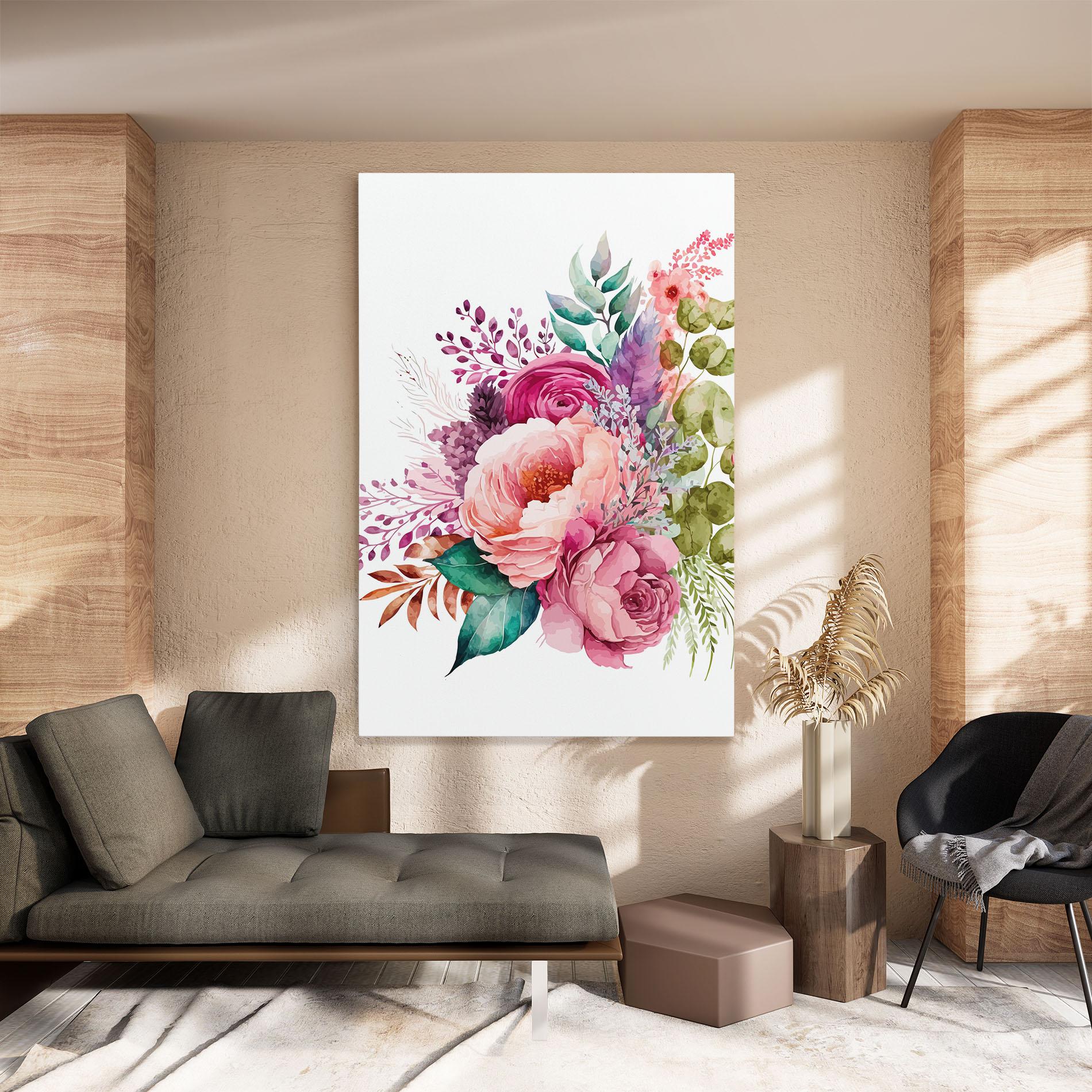 Vászonkép Bouquet Of Pink Roses mockup 8