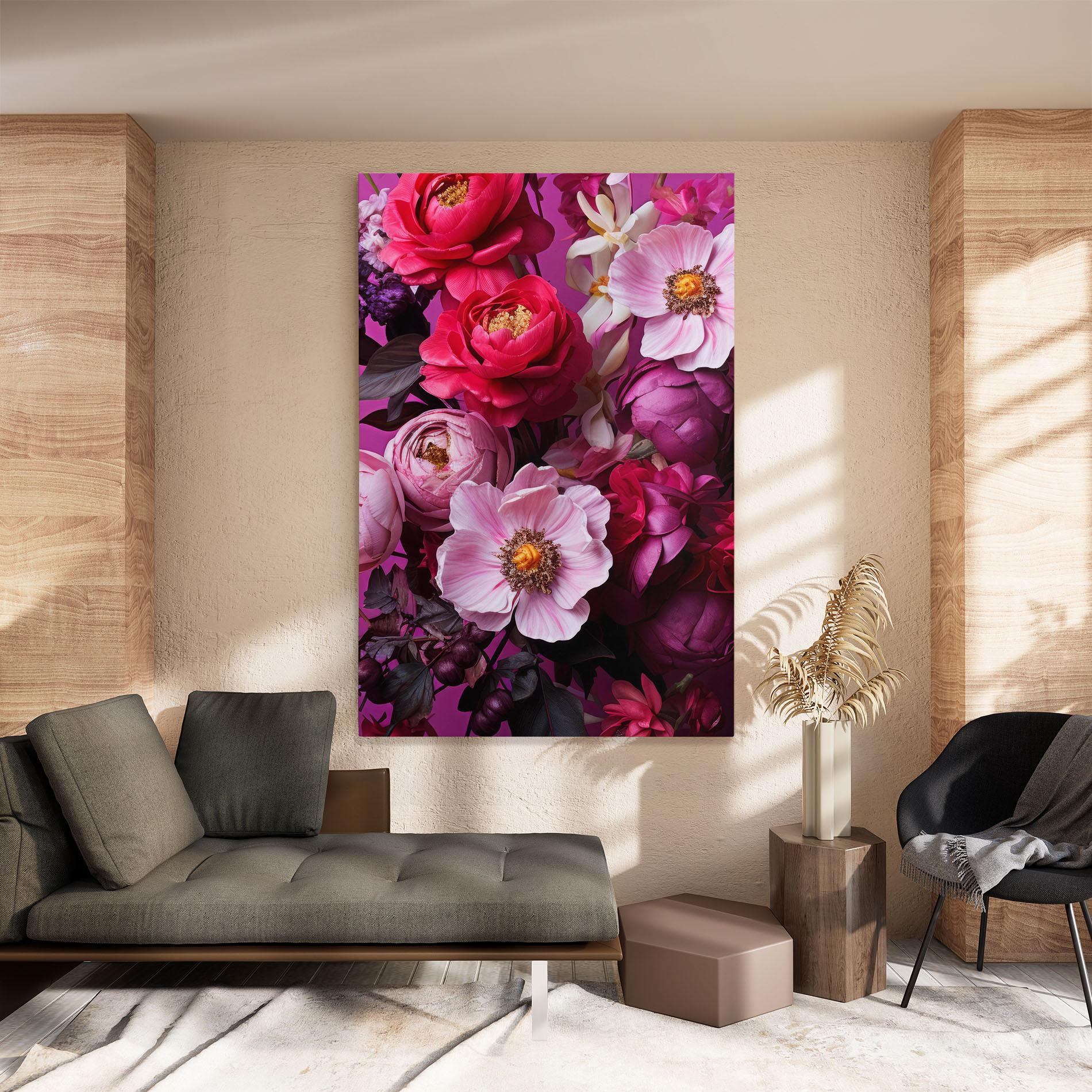 Vászonkép Pink Red Bouquet mockup 8