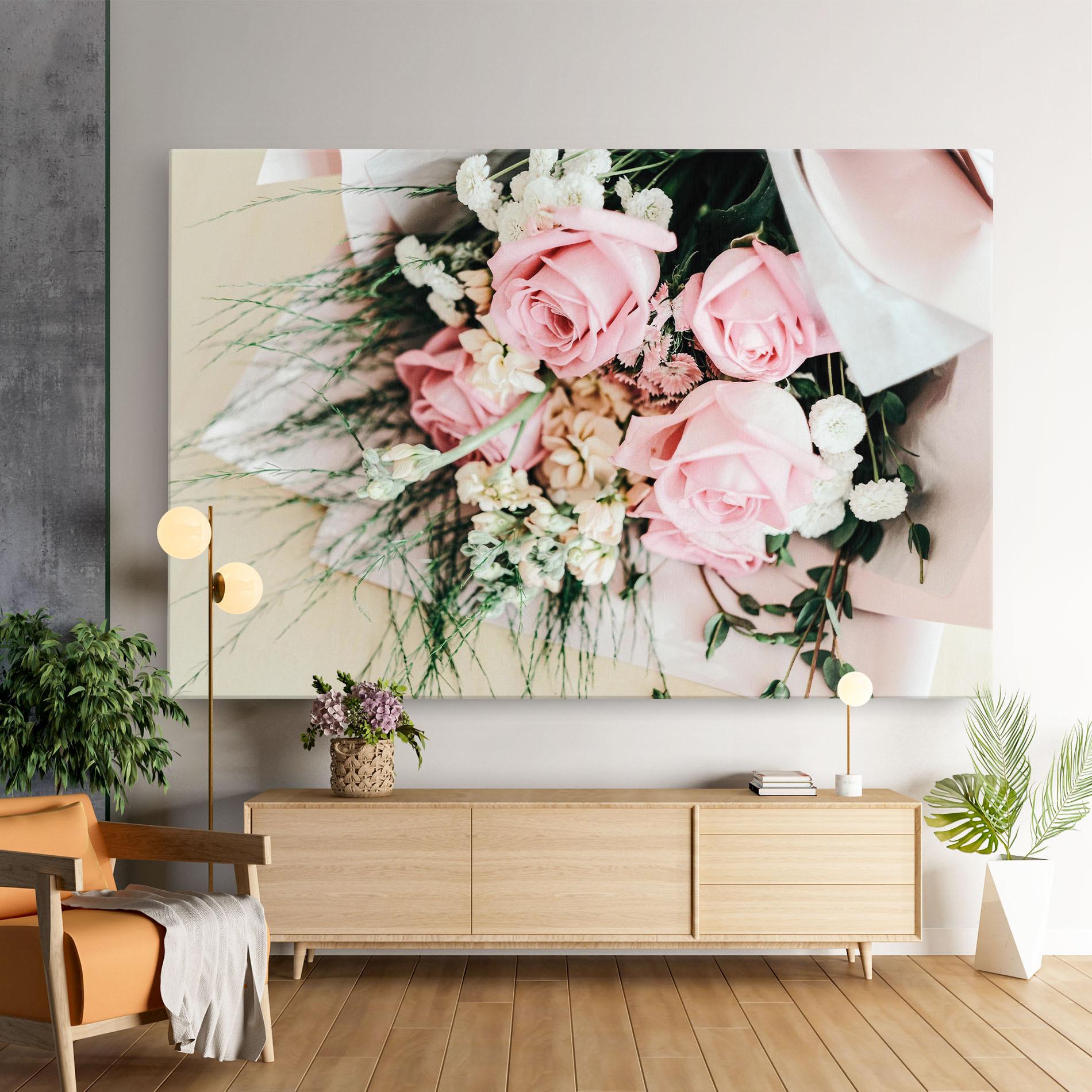 Vászonkép Baby Pink Bouquet mockup 9