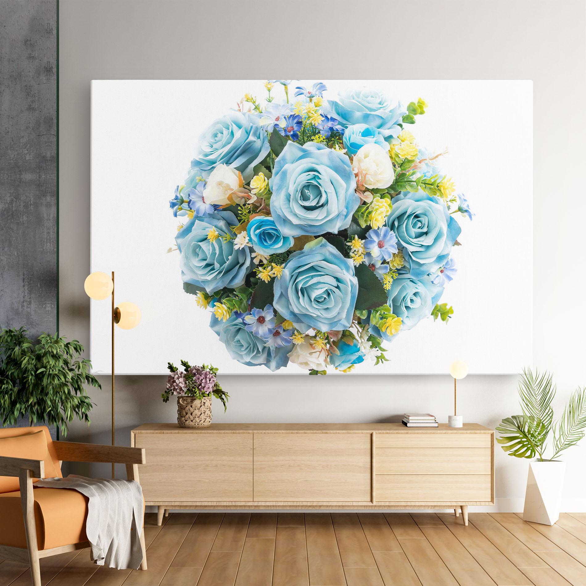 Vászonkép Blue Roses Bouquet mockup 9