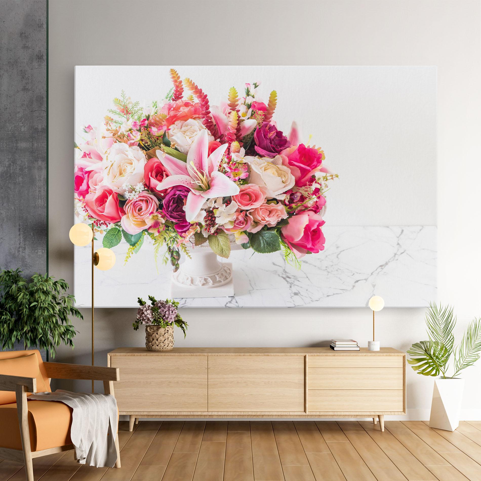 Vászonkép Bouquet Flowers Vase mockup 9
