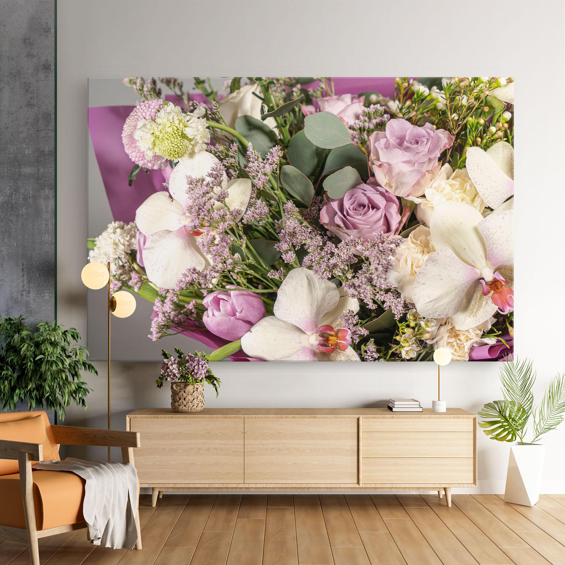 Vászonkép Cute Purple Bouquet mockup 9