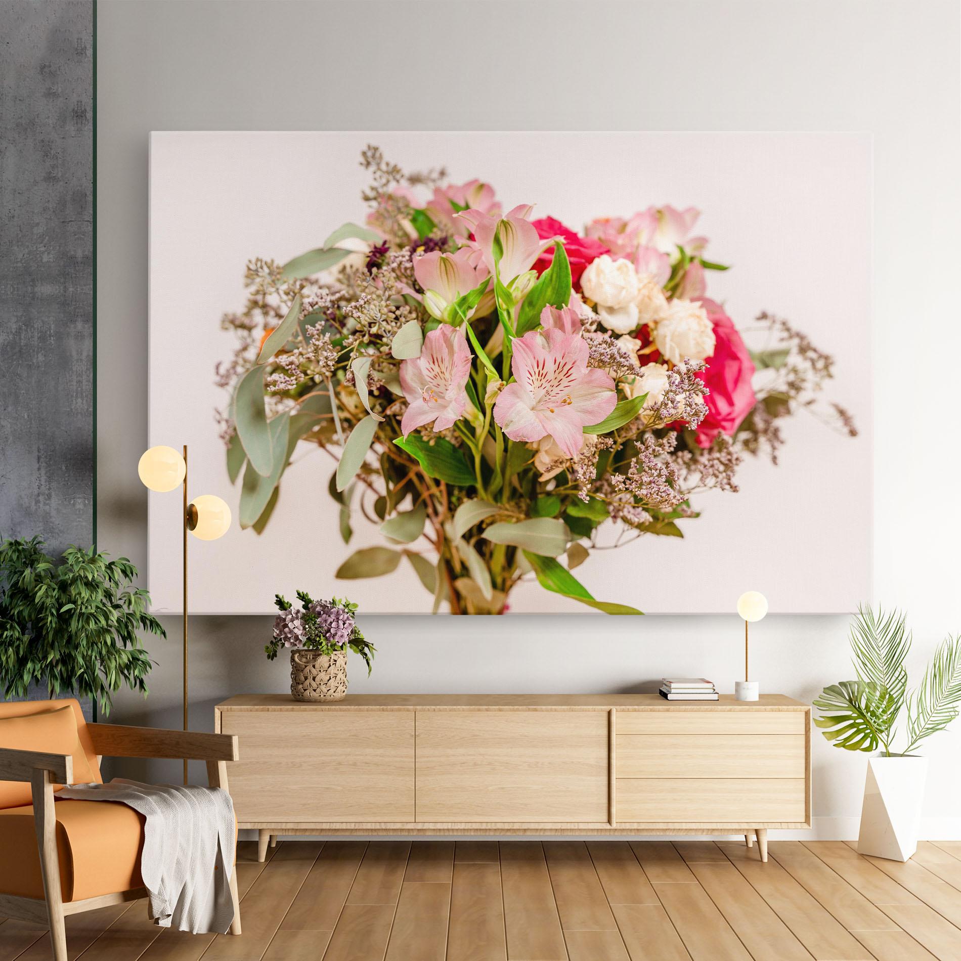 Vászonkép Girly Pink Bouquet mockup 9