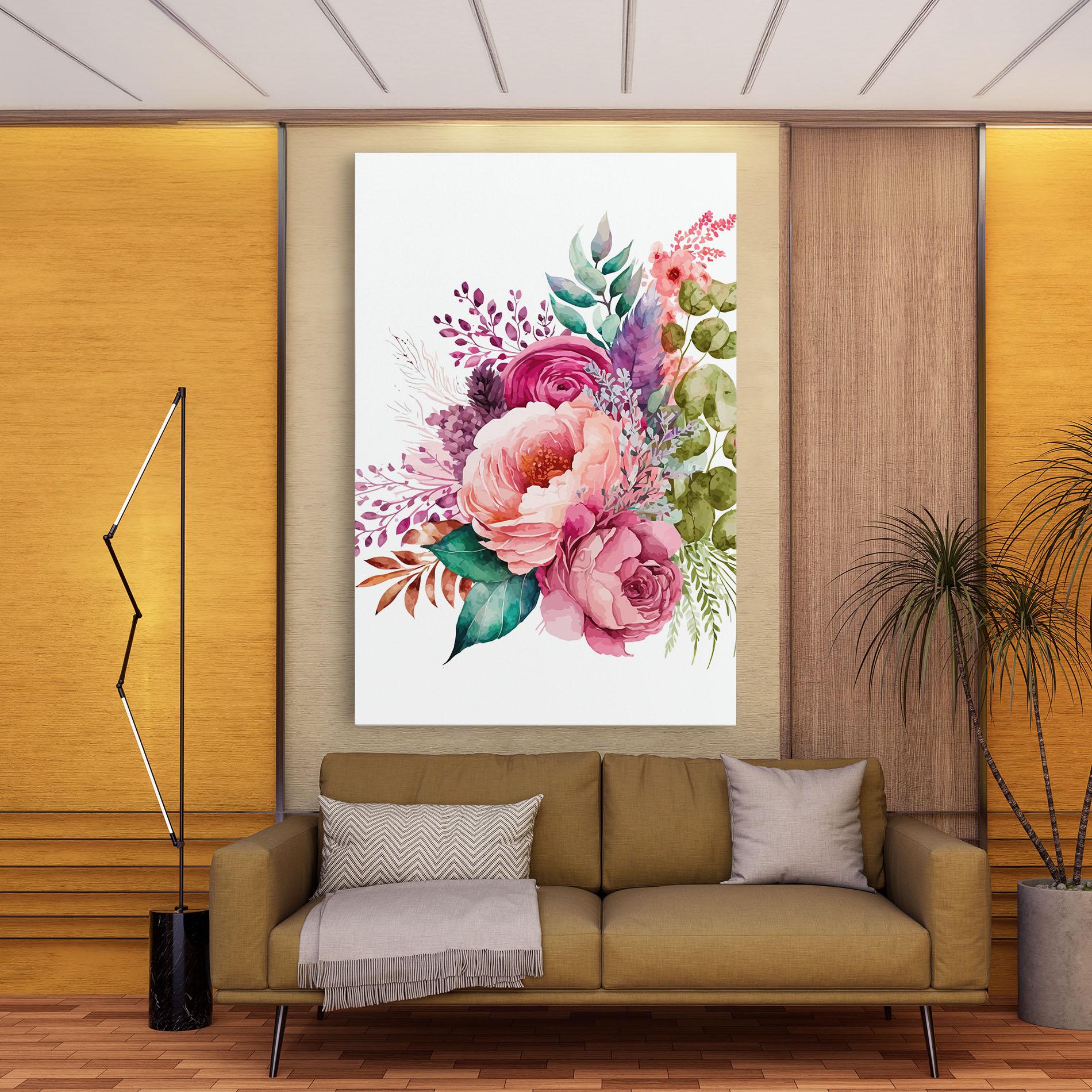 Vászonkép Bouquet Of Pink Roses mockup 9