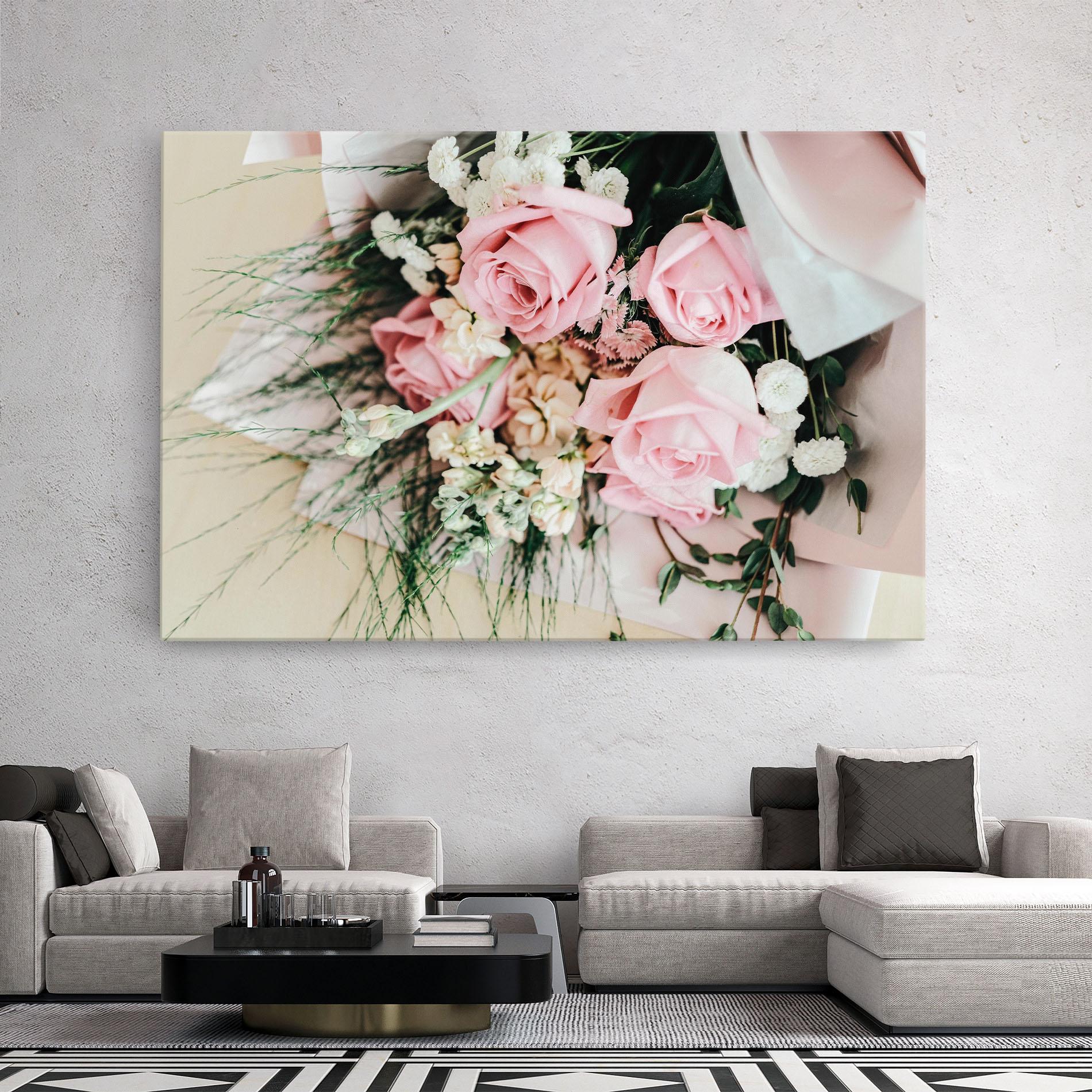 Vászonkép Baby Pink Bouquet mockup 2