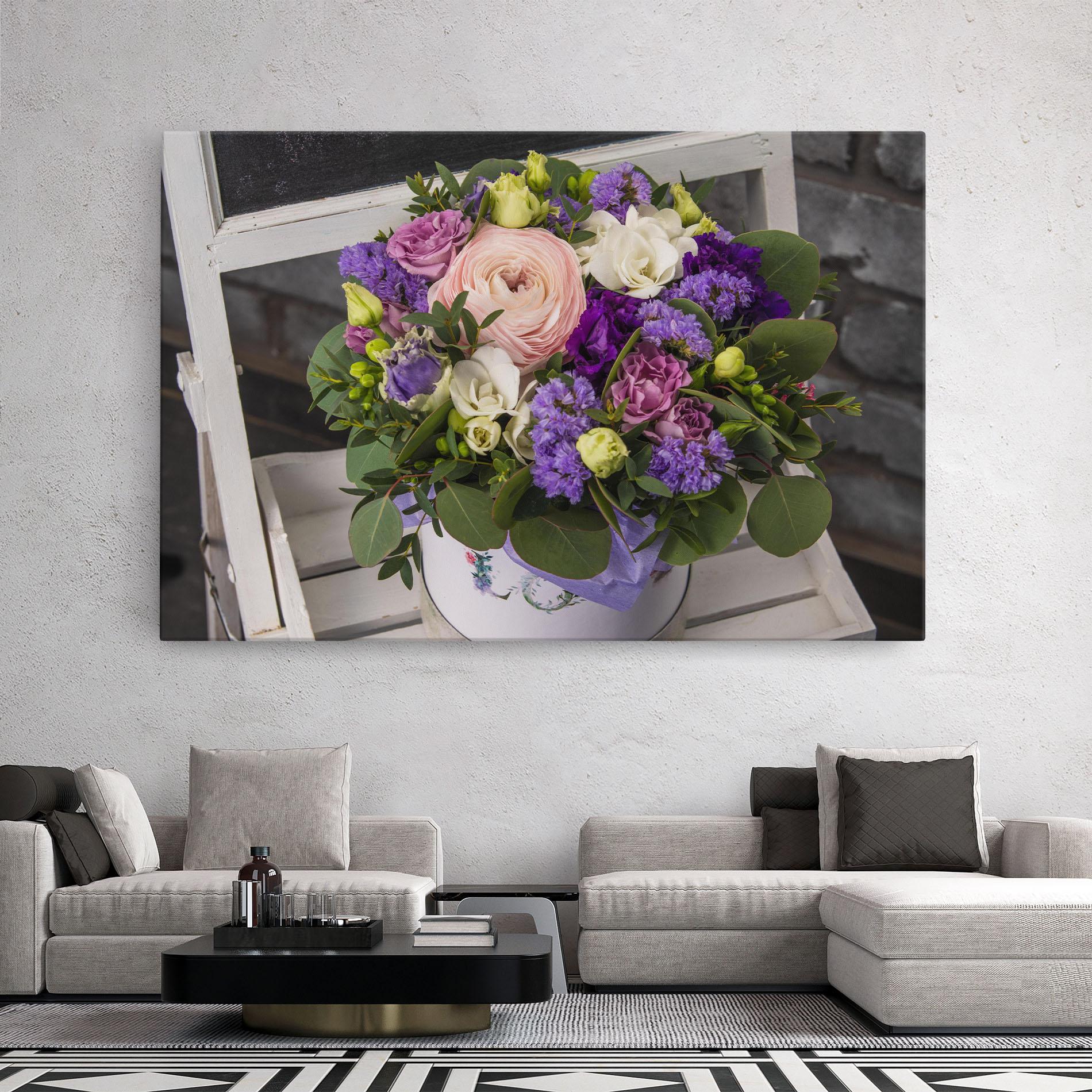 Vászonkép Big Pink Rose Bouquet mockup 2