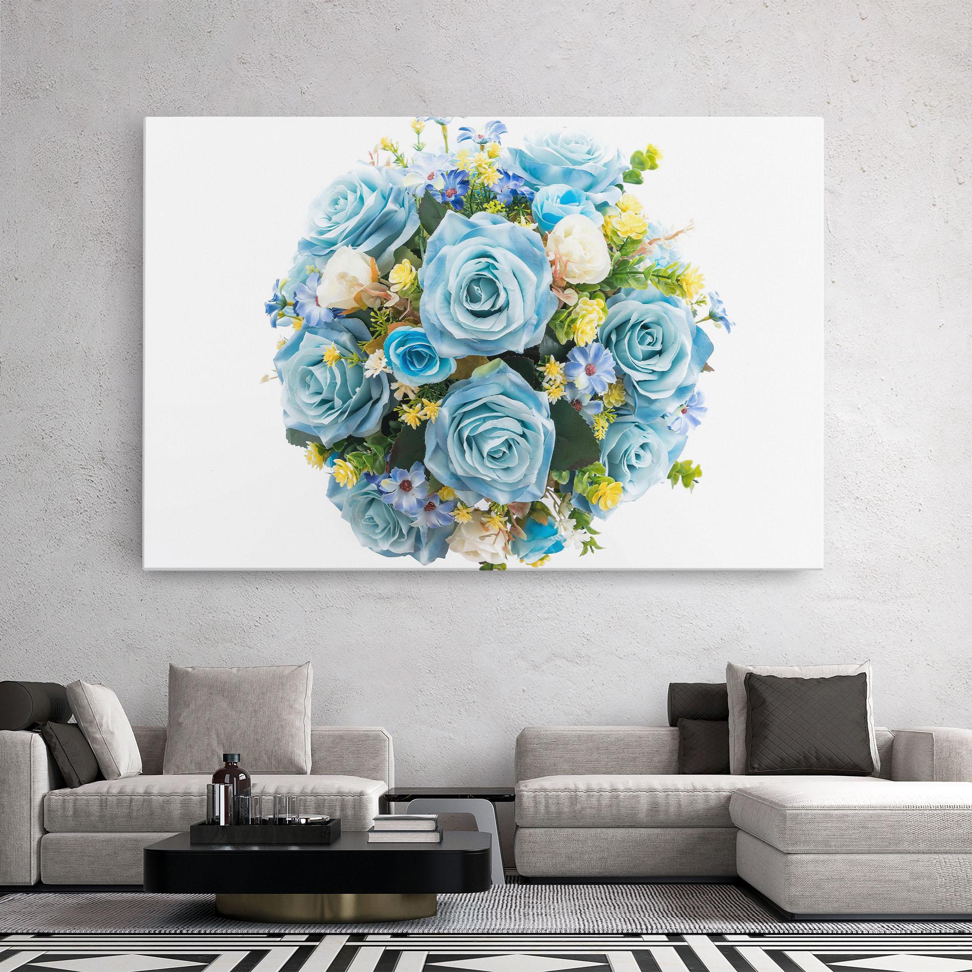 Vászonkép Blue Roses Bouquet mockup 2