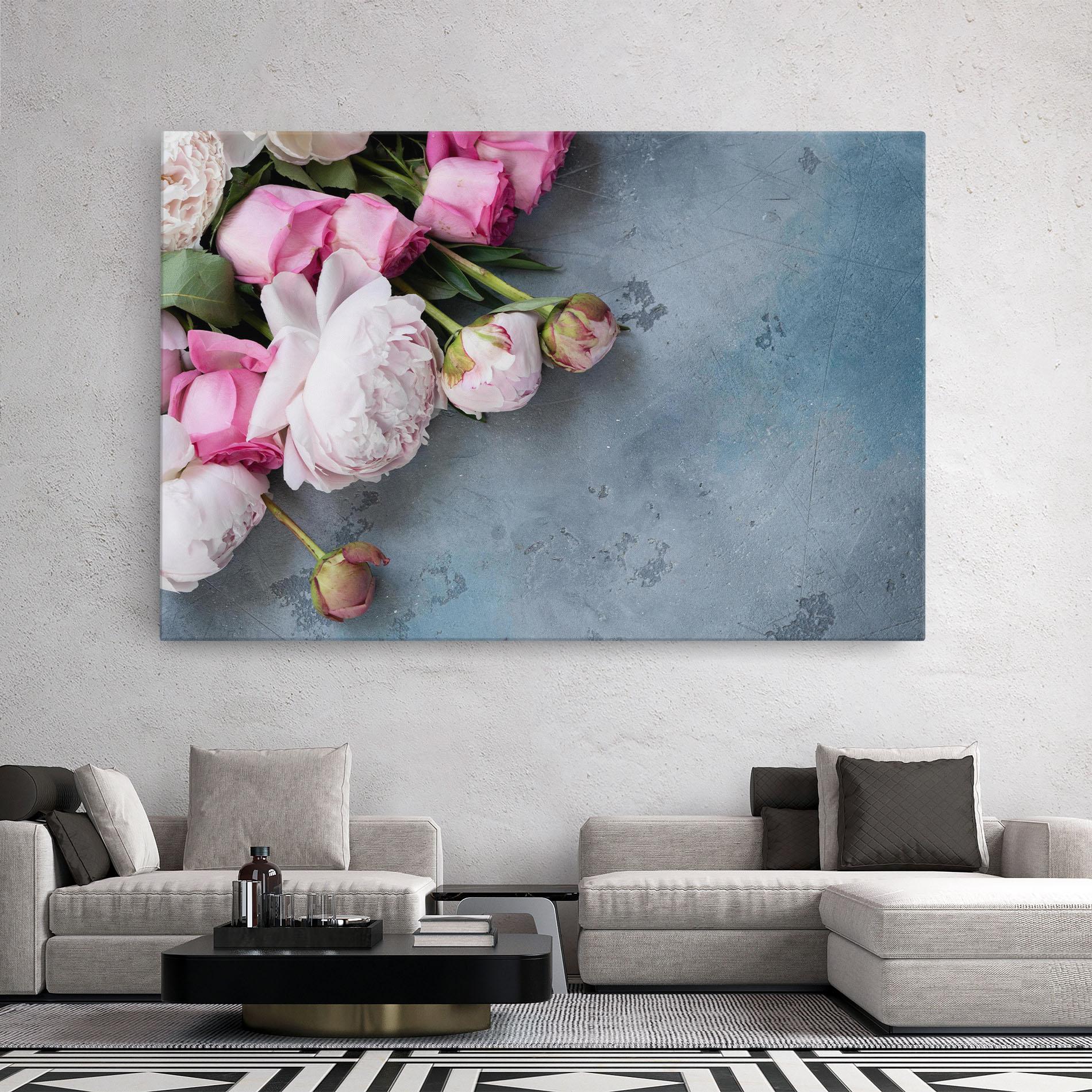 Vászonkép Cute Pink Peonies mockup 2