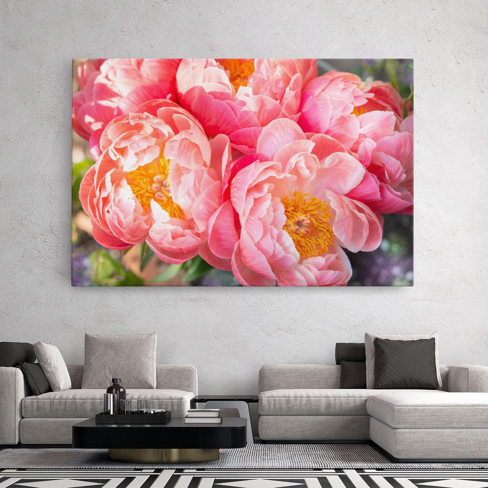 Vászonkép Opened Peonies Bouquet mockup 2