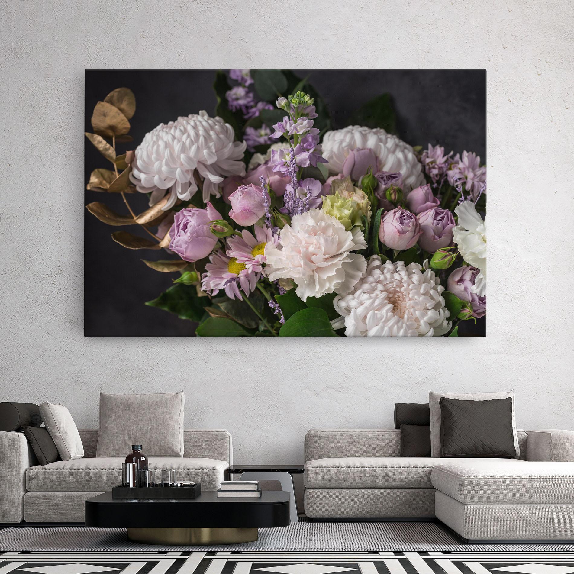 Vászonkép Pastel Purple Bouquet mockup 2