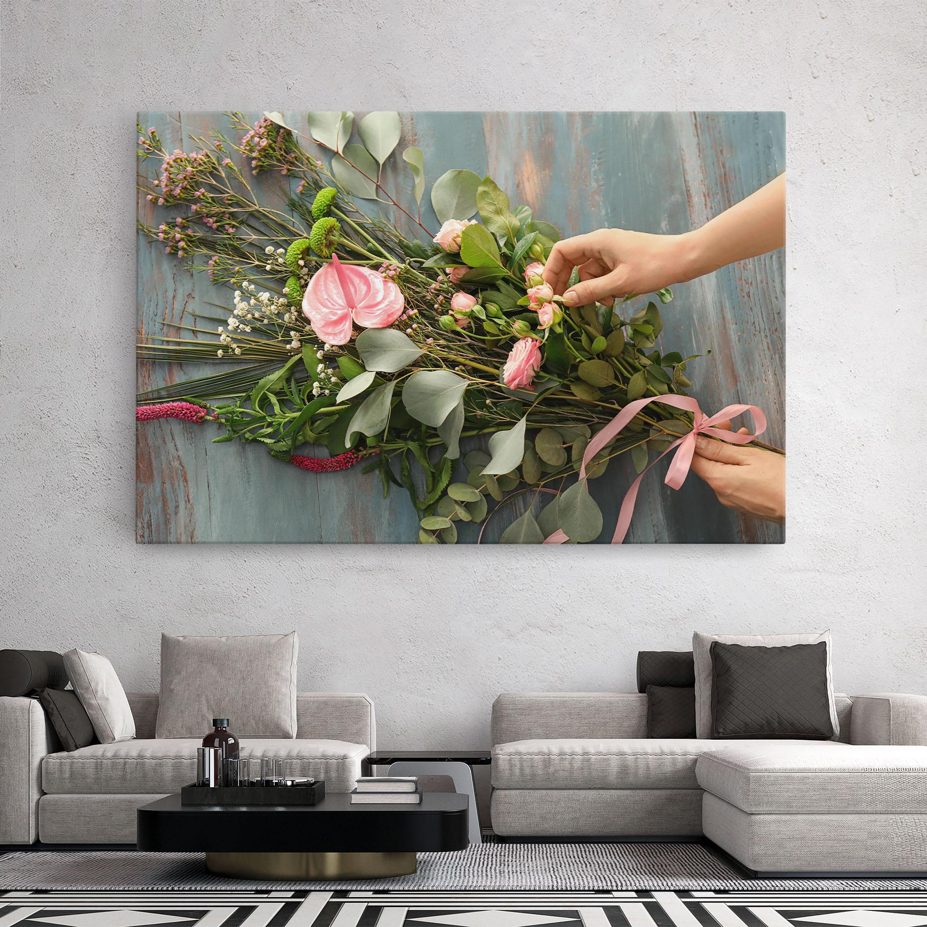 Vászonkép Preparing Bouquet mockup 2