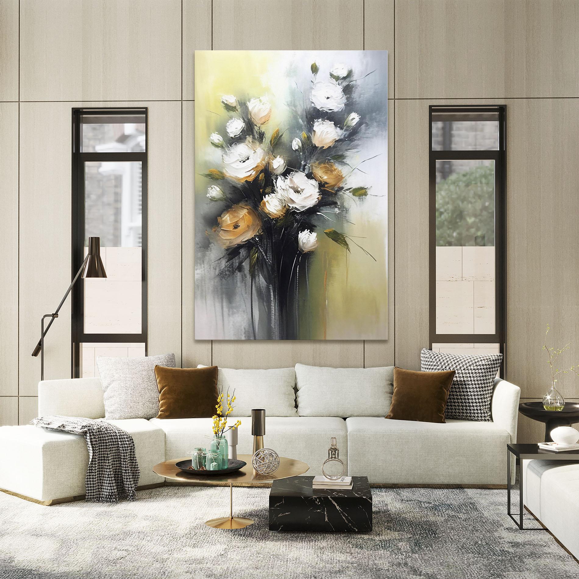 Vászonkép Bouquet Painting mockup 2