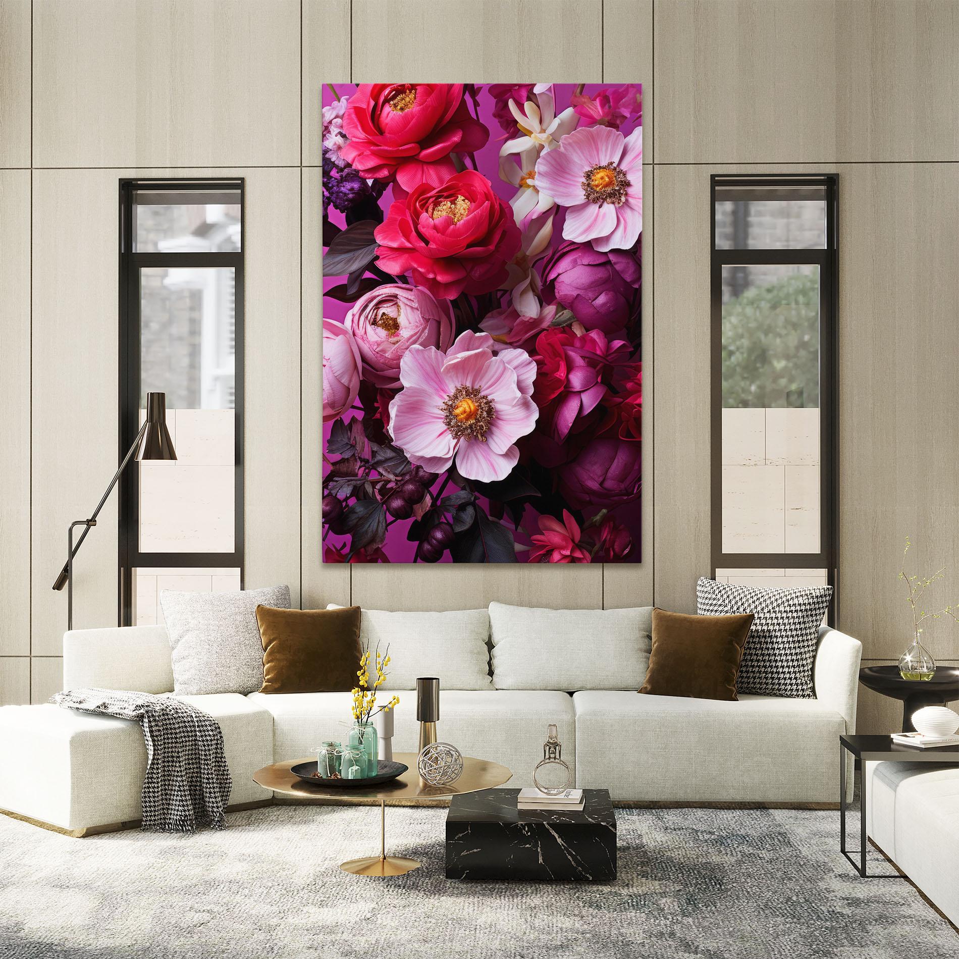 Vászonkép Pink Red Bouquet mockup 2