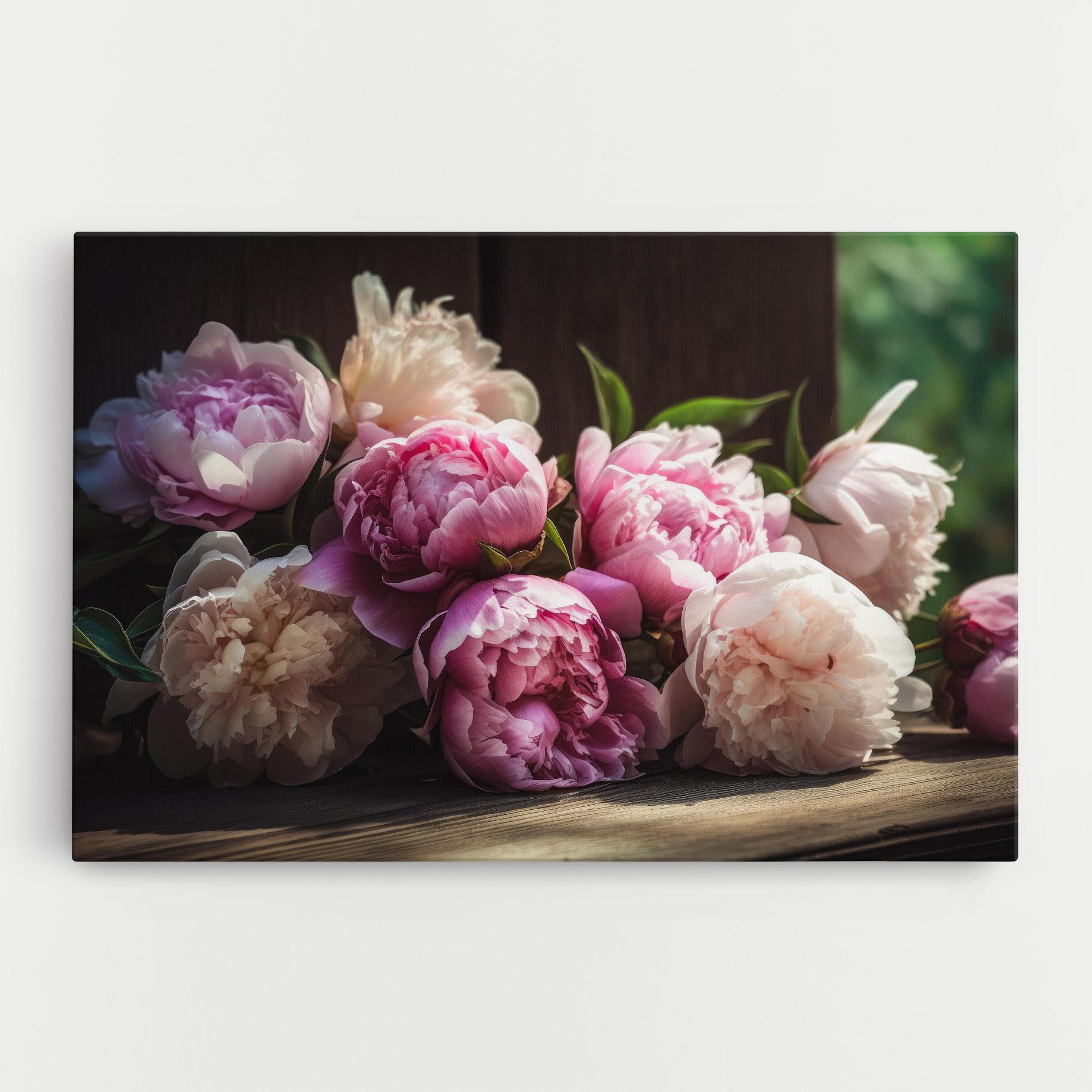 Vászonkép Peonies On The Table mockup 0