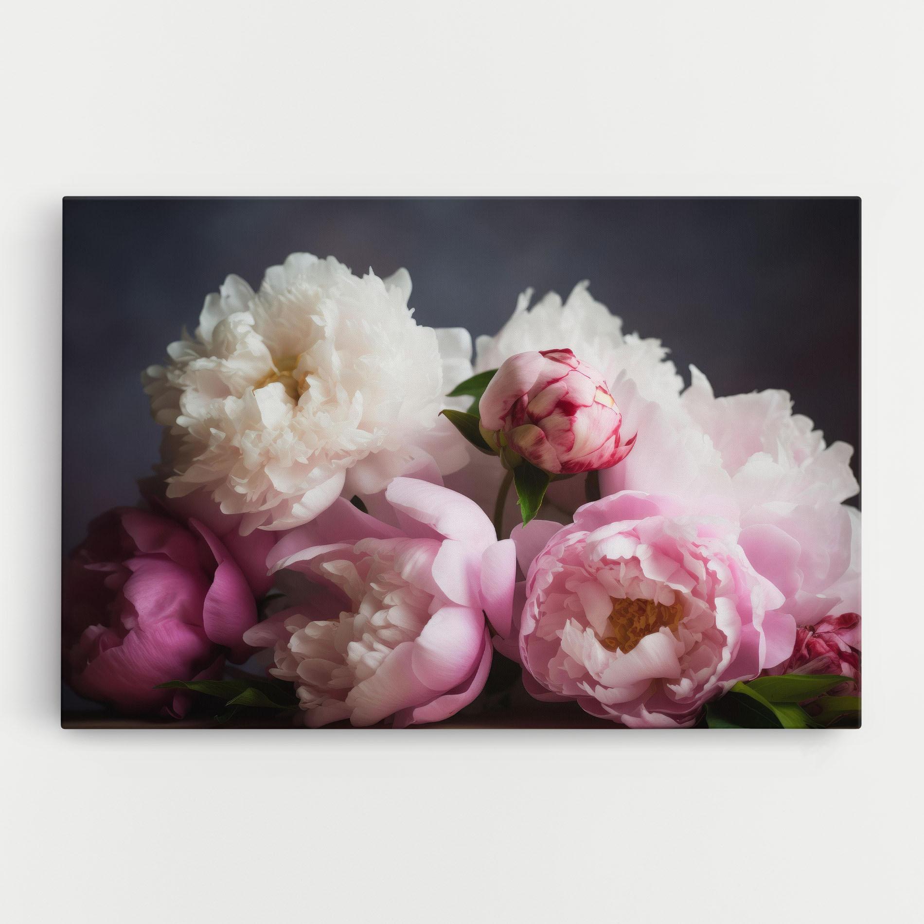 Vászonkép Peonies With Grey mockup 0