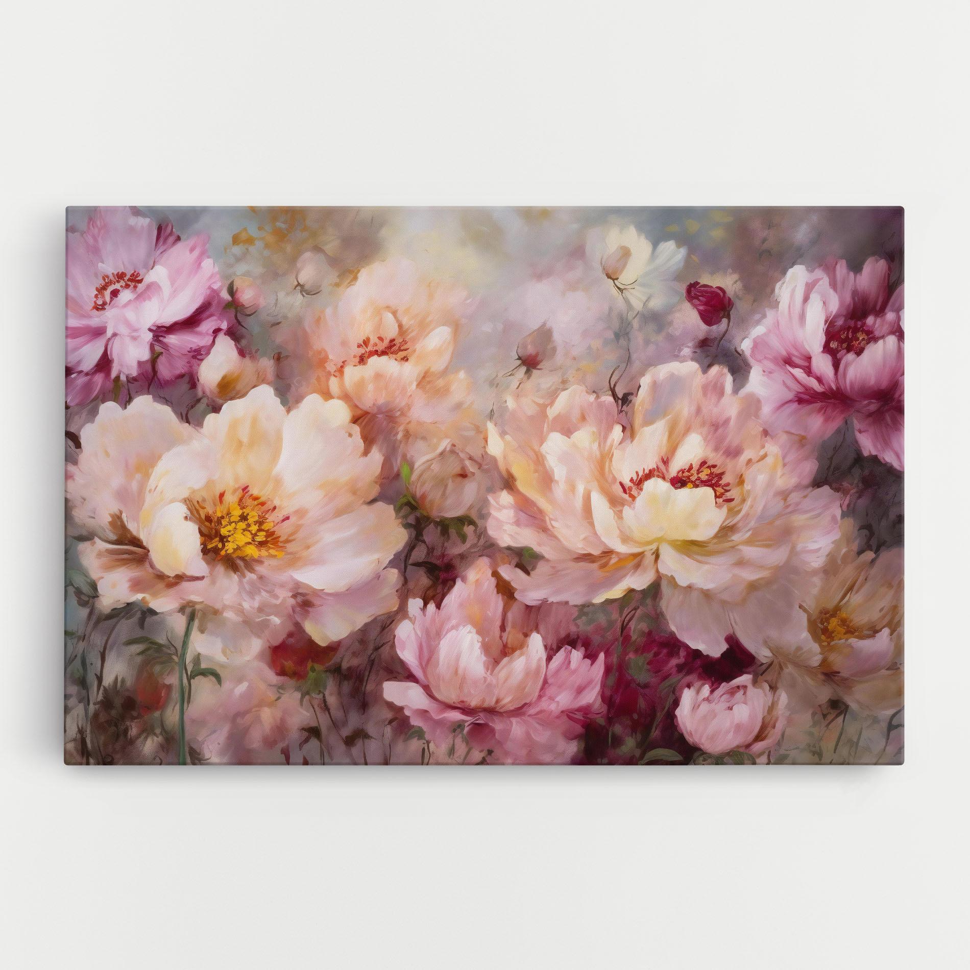 Vászonkép Peony Painting Art mockup 0