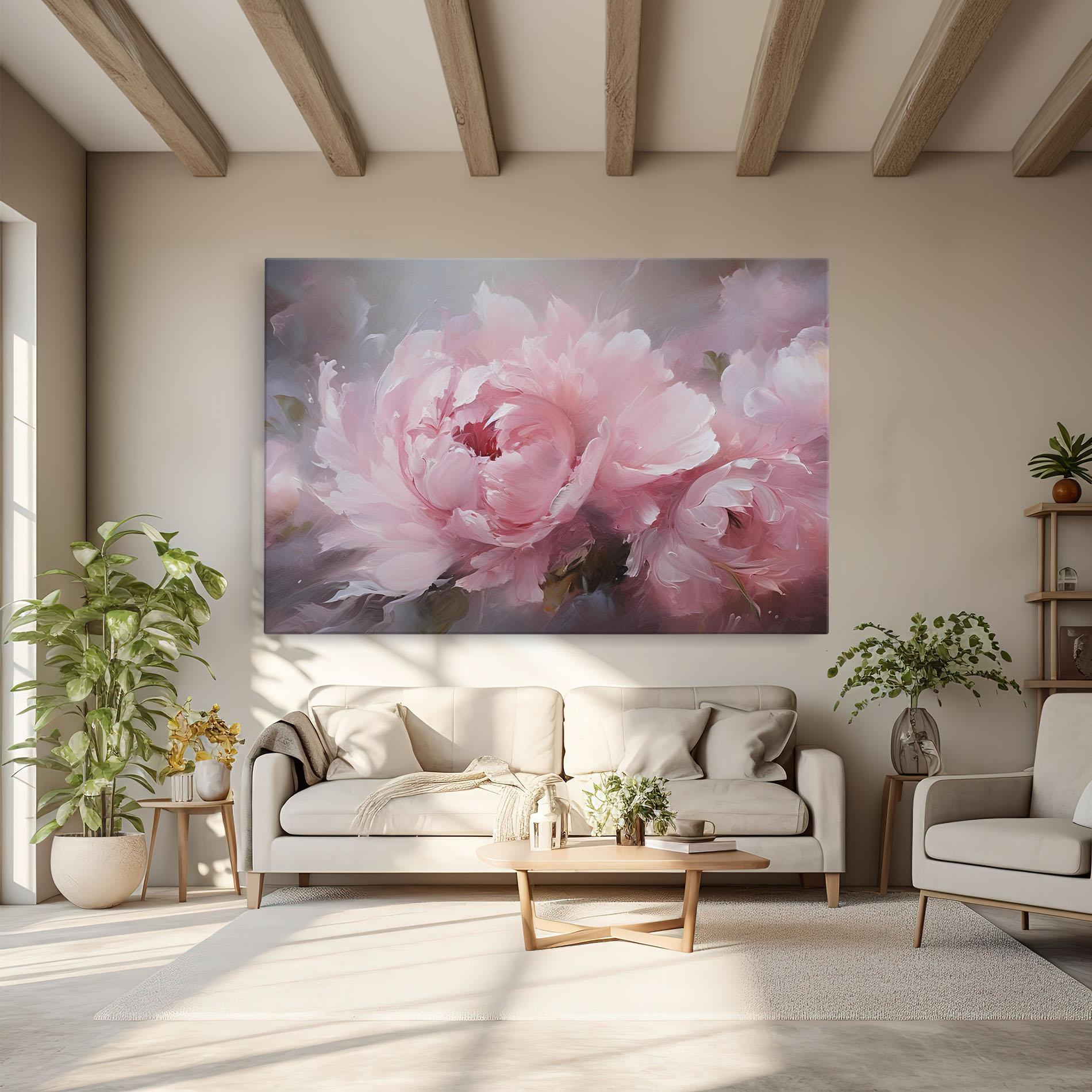 Vászonkép Dreamy Painting Peony mockup 6
