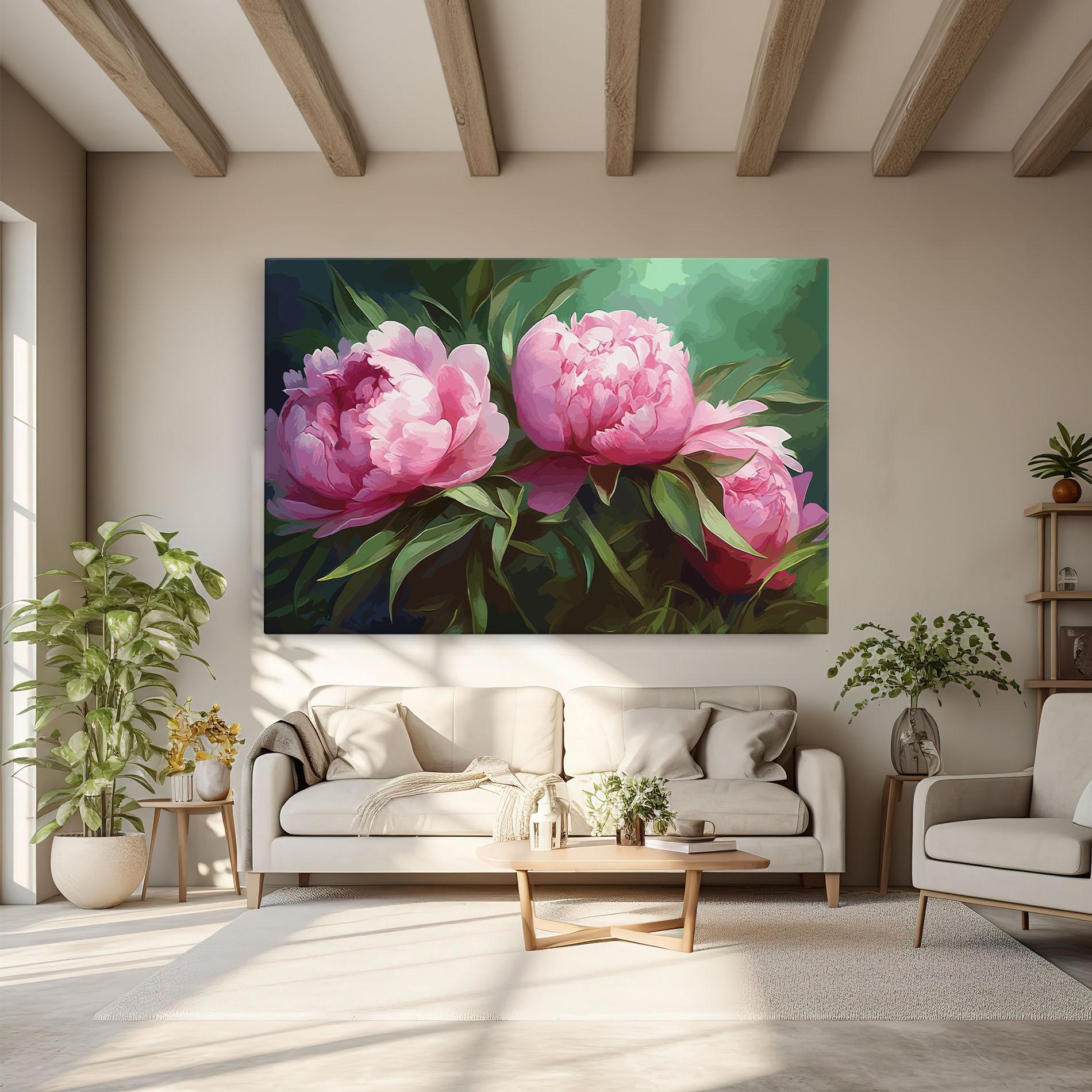 Vászonkép Peonies Art mockup 6