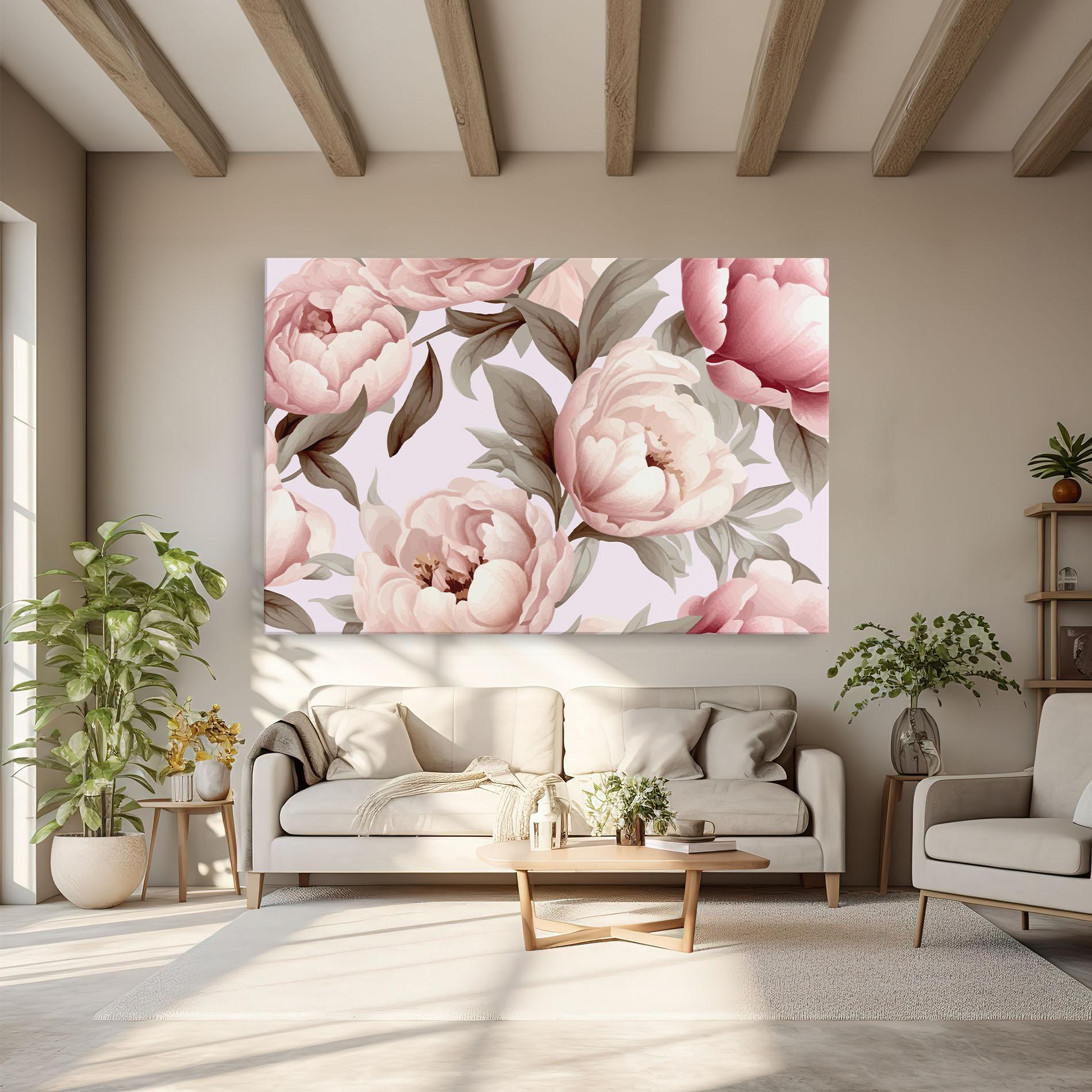 Vászonkép Pink Peony Buds mockup 6