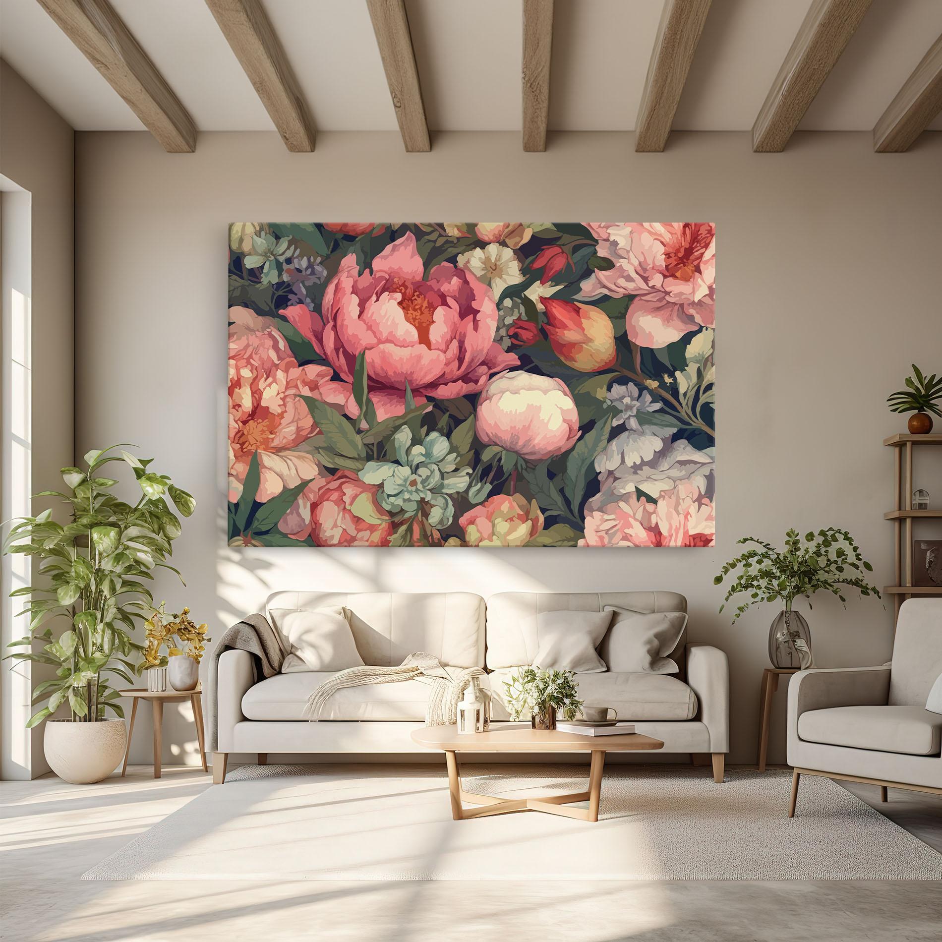 Vászonkép Pretty Artistic Peony mockup 6