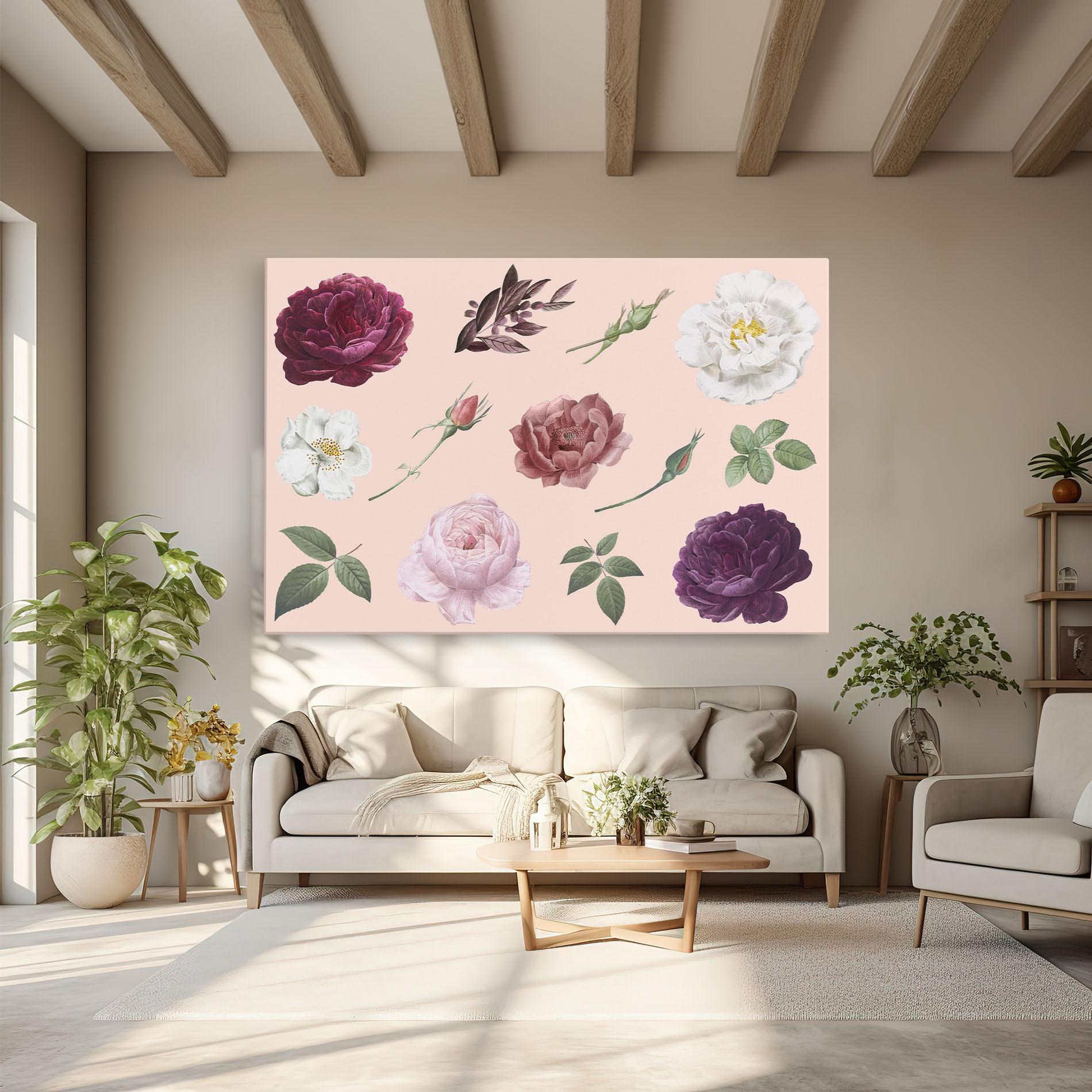 Vászonkép Rose And Peony mockup 6